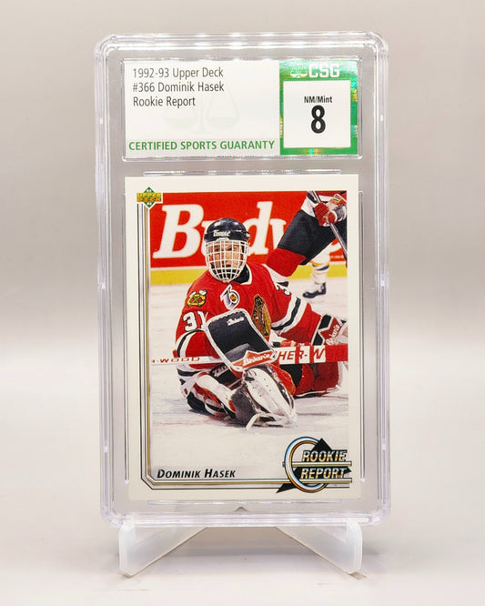 1992-93 Upper Deck #366b Dominik Hasek Upper Deck Text and Logo Hologram
