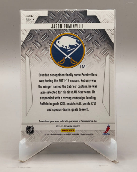2012-13 Panini Rookie Anthology #GG-JP Jason Pominville Titanium Game-worn Gear