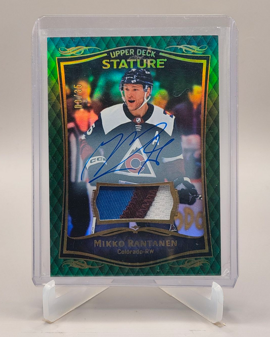 2024-25 Upper Deck Stature #19 Mikko Rantanen Patch Auto Green #/35