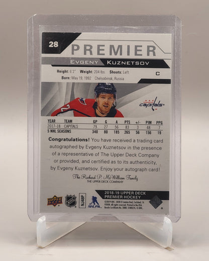 2018-19 Upper Deck Premier #28 Evgeny Kuznetsov Silver Spectrum #/49