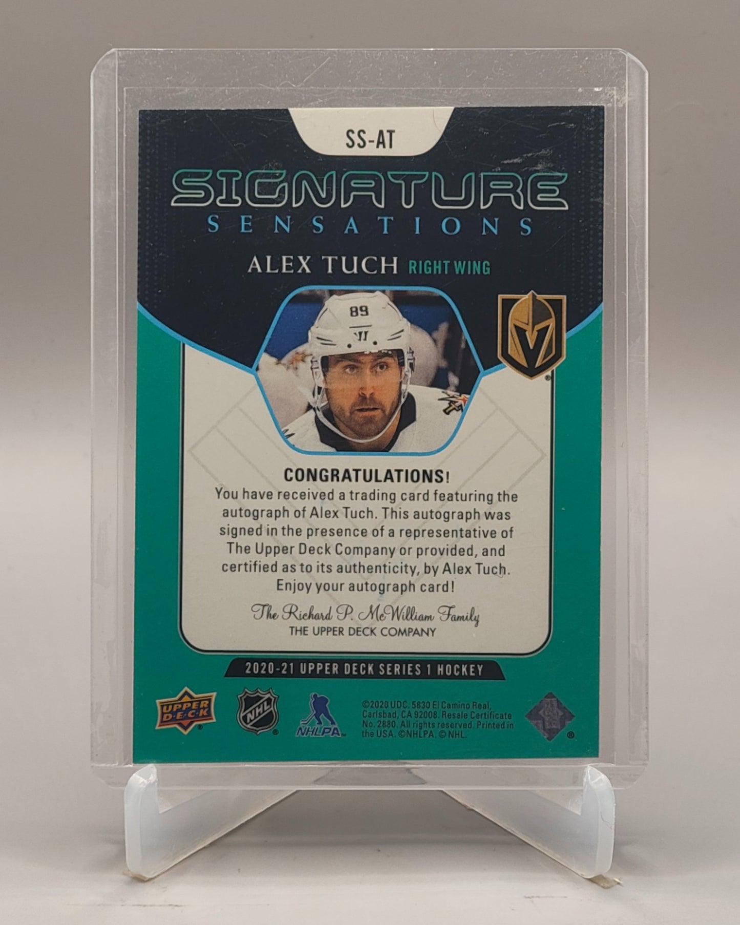 2020-21 Upper Deck #SS-AT Alex Tuch Signature Sensations
