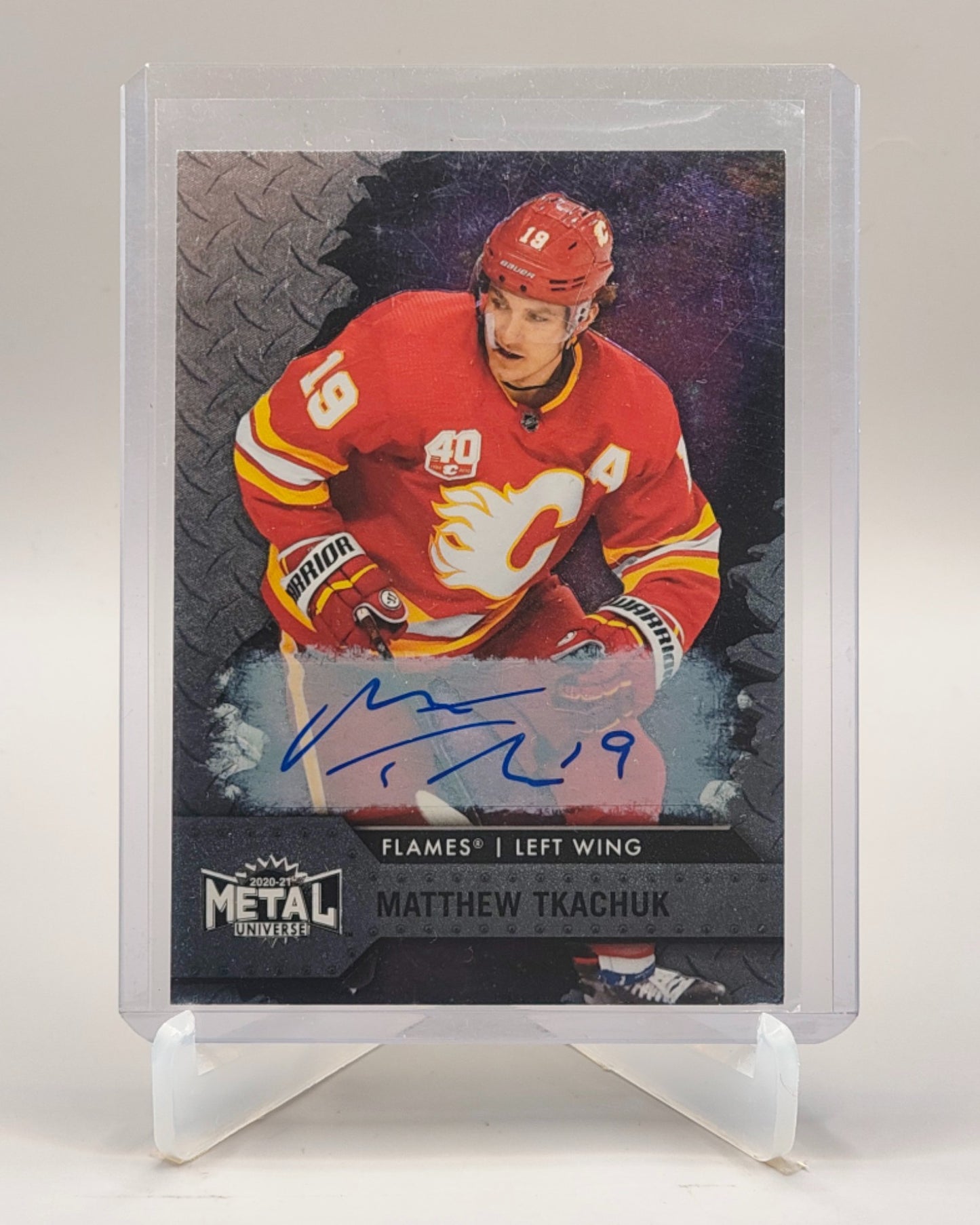 2020-21 SkyBox Metal Universe #19 Matthew Tkachuk Autographs Silver