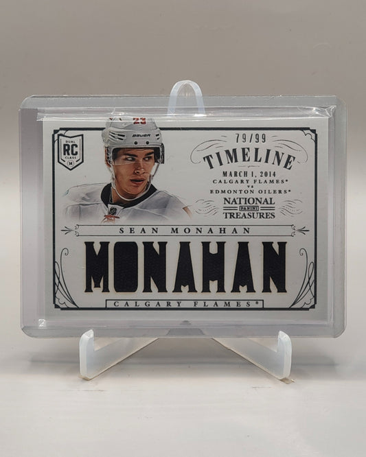 2013-14 Panini National Treasures #RT-SM Sean Monahan Timeline Jerseys RC /99