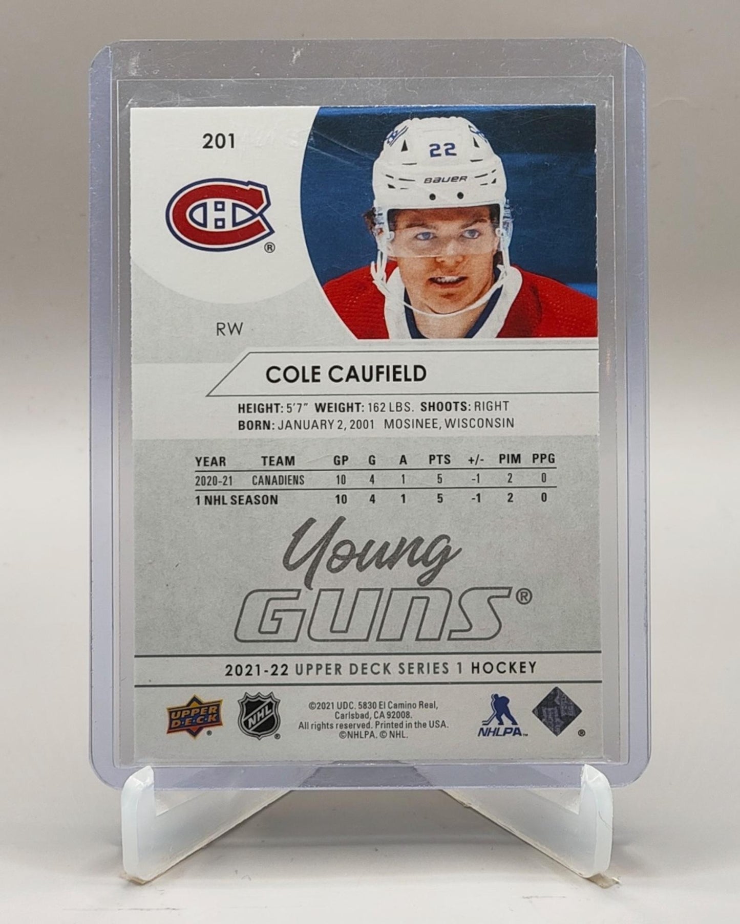 2021-22 Upper Deck #201 Cole Caufield