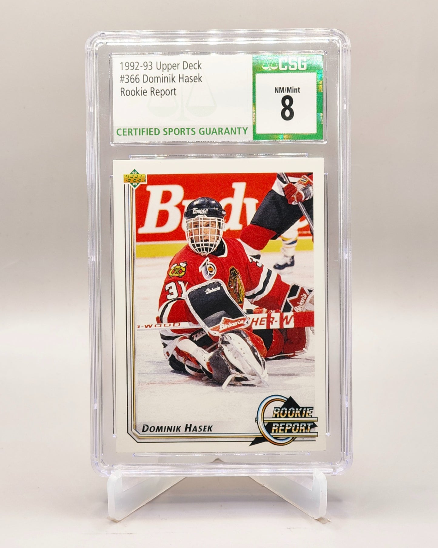 1992-93 Upper Deck #366b Dominik Hasek Upper Deck Text and Logo Hologram