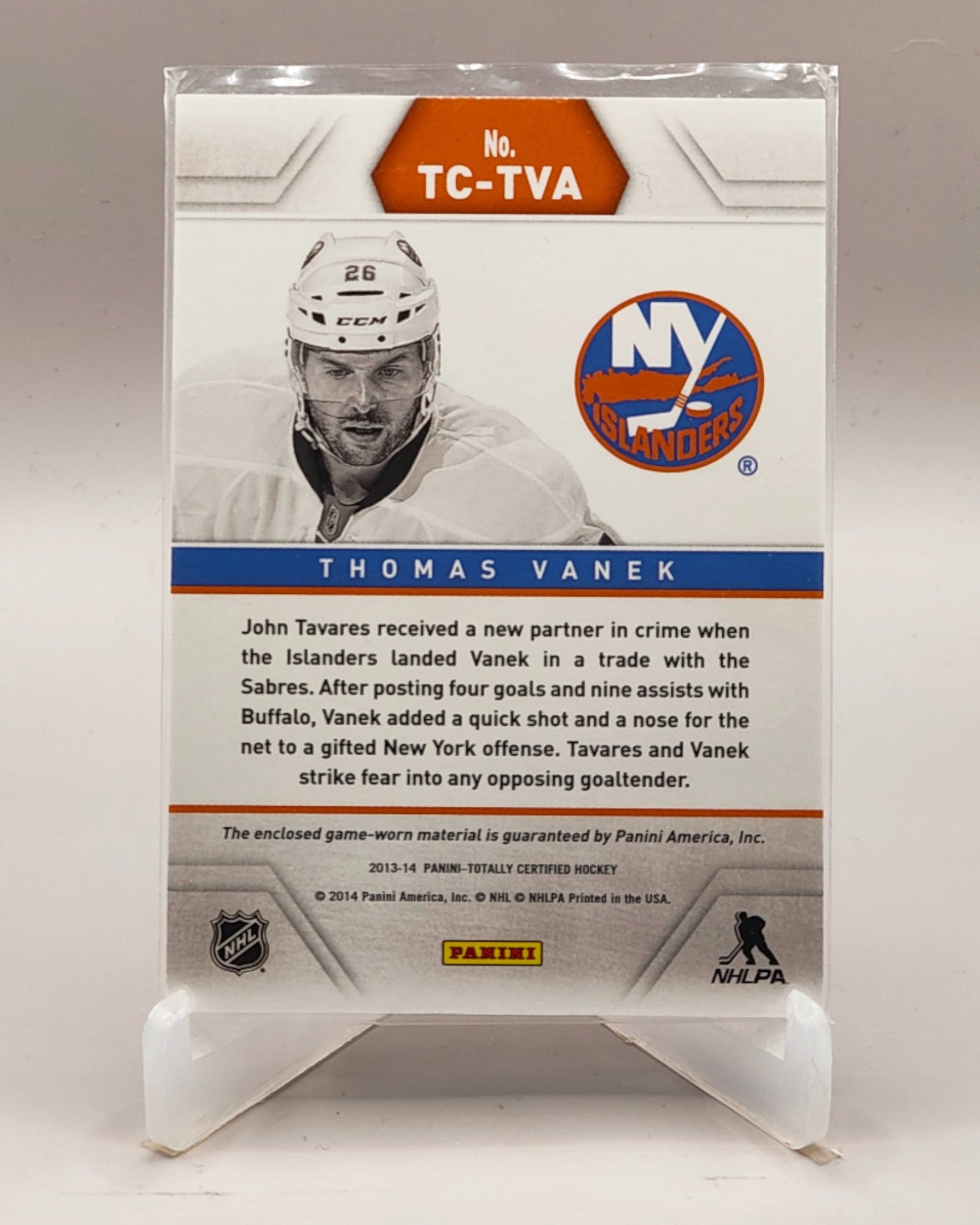 2013-14 Panini Totally Certified #TC-TVA Thomas Vanek Jerseys Red