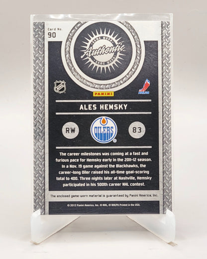 2011-12 Panini Titanium #90 Ales Hemsky Game Worn Gear