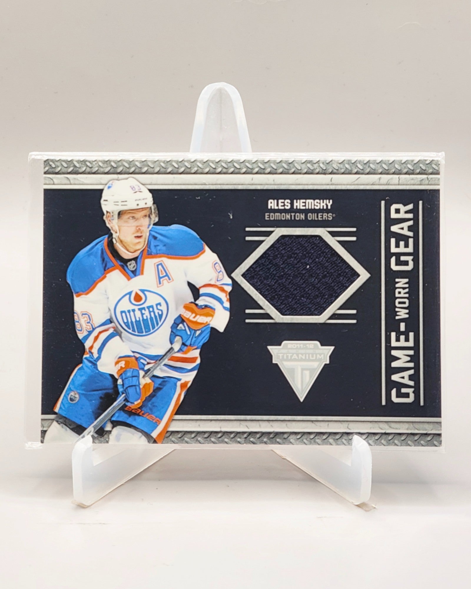 2011-12 Panini Titanium #90 Ales Hemsky Game Worn Gear