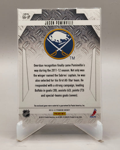 2012-13 Panini Rookie Anthology #GG-JP Jason Pominville Titanium Game-worn Gear