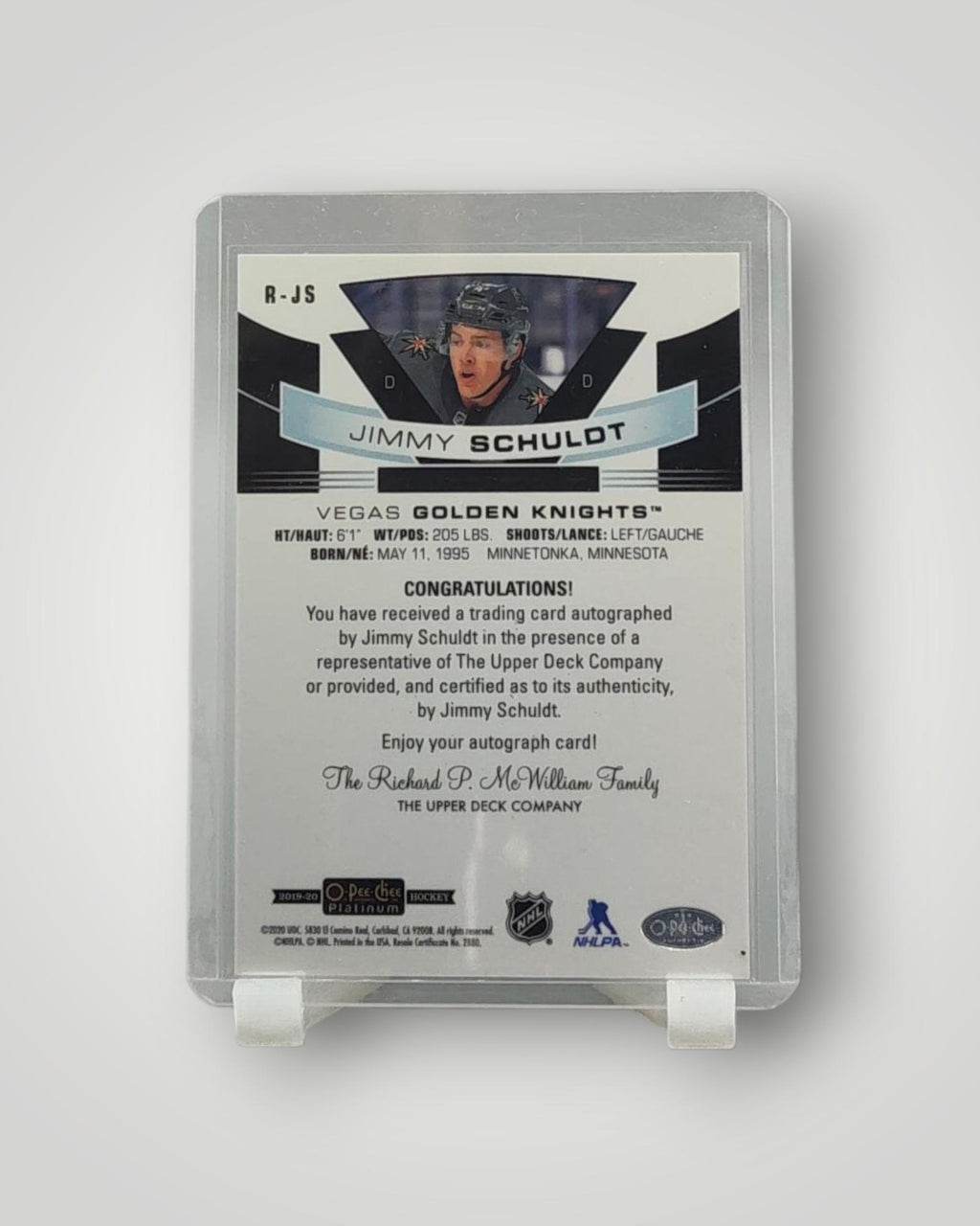 2019-20 O-Pee-Chee Platinum #R-JS Jimmy Schuldt Rookie-Autos-Rainbow