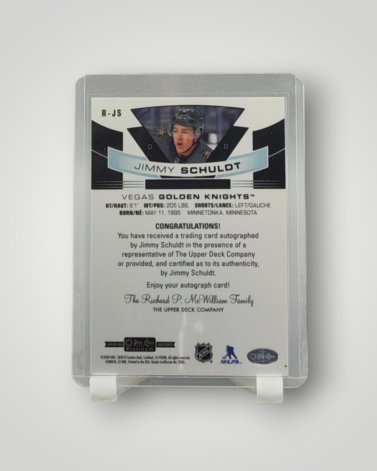 2019-20 O-Pee-Chee Platinum #R-JS Jimmy Schuldt Rookie-Autos-Rainbow
