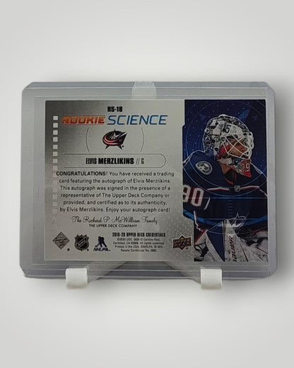 2019-20 Upper Deck Credentials #RS-18 Elvis Merzlikins Rookie Science Autograph