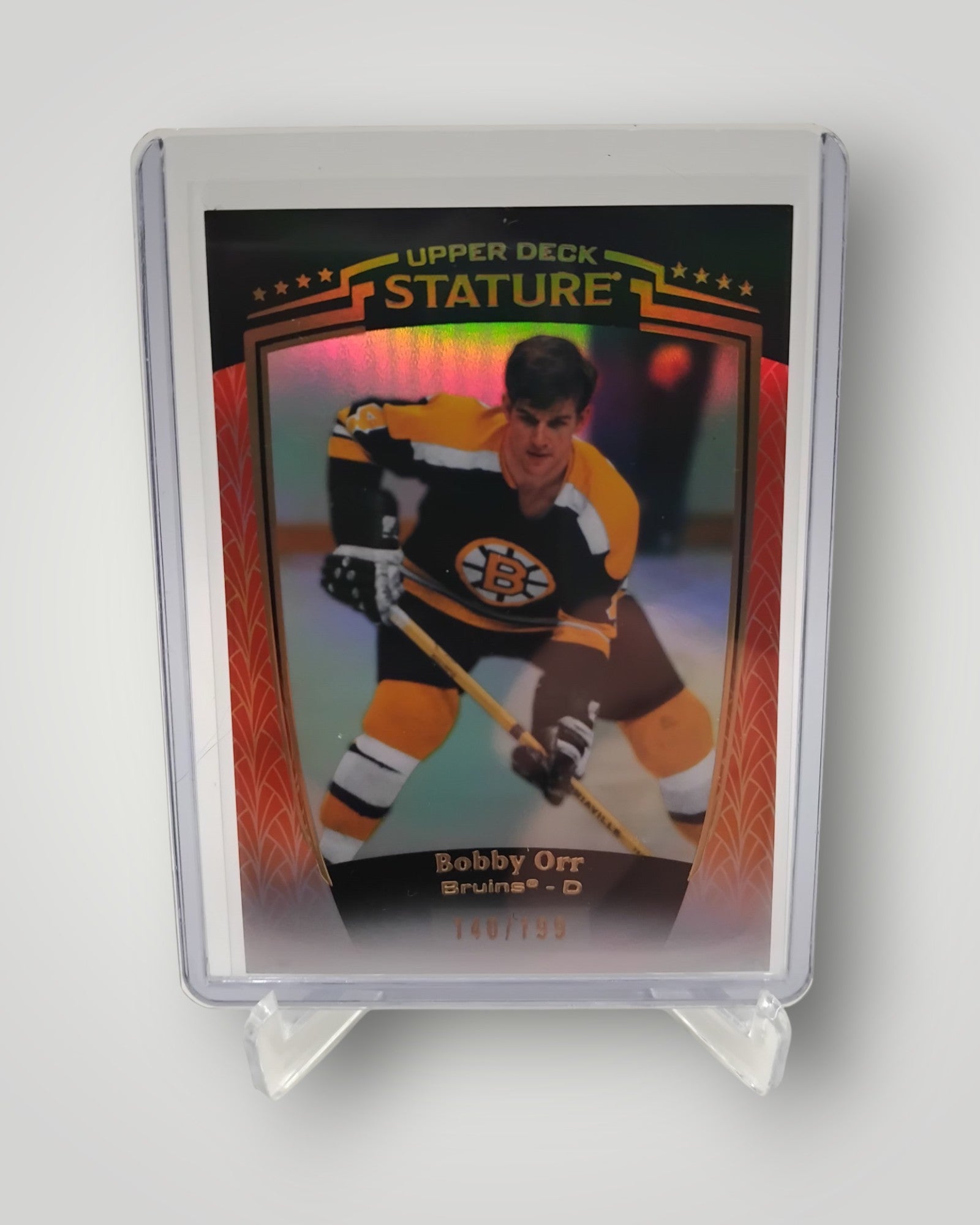 2024-25 Upper Deck Stature #29 Bobby Orr Orange #/199