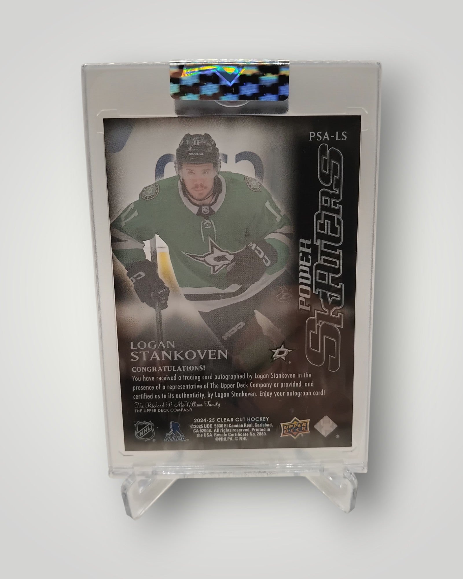 2024-25 Upper Deck Clear Cut #PSA-LS Logan Stankoven Power Skaters