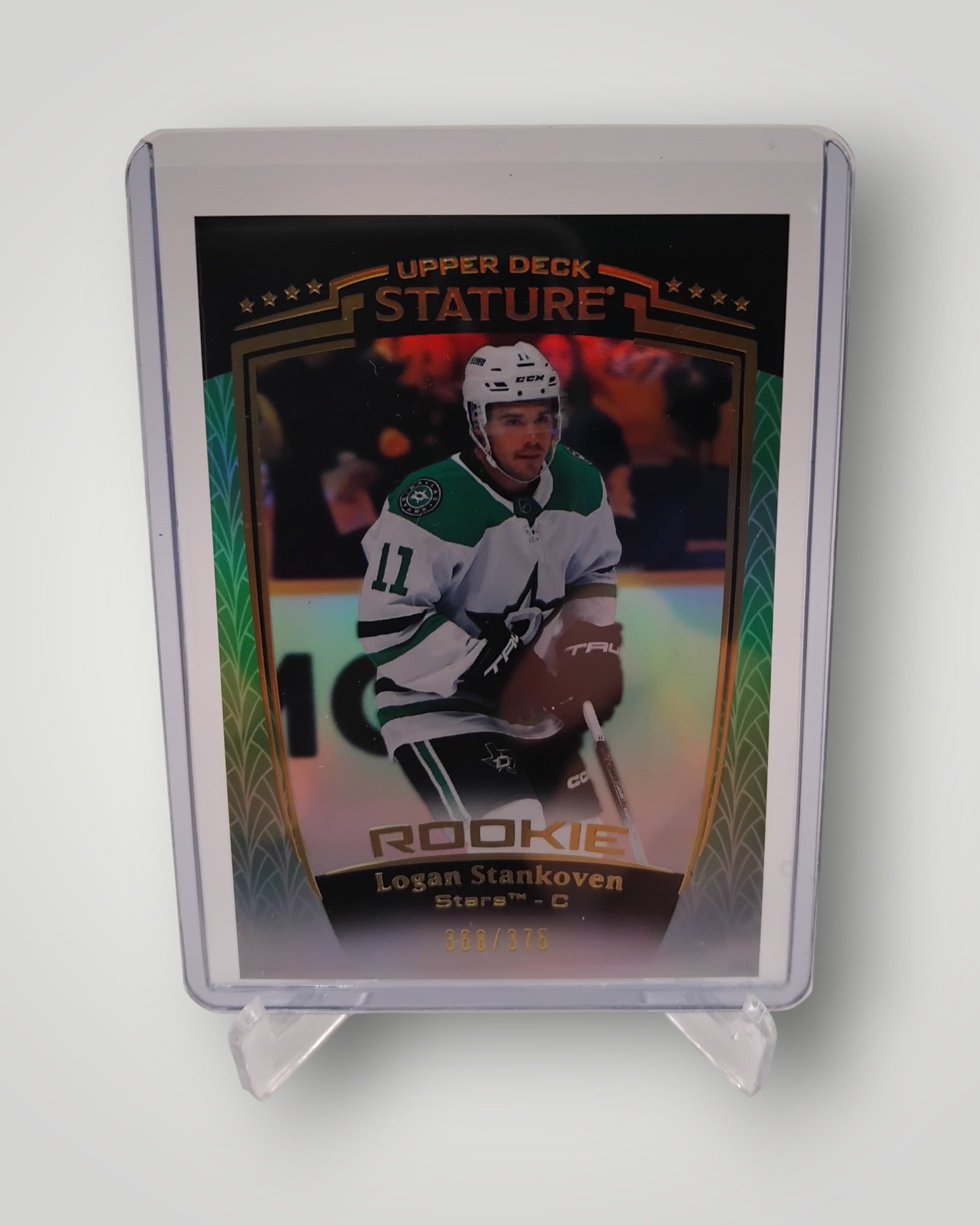 2024-25 Upper Deck Stature #36 Logan Stankoven Green #/375