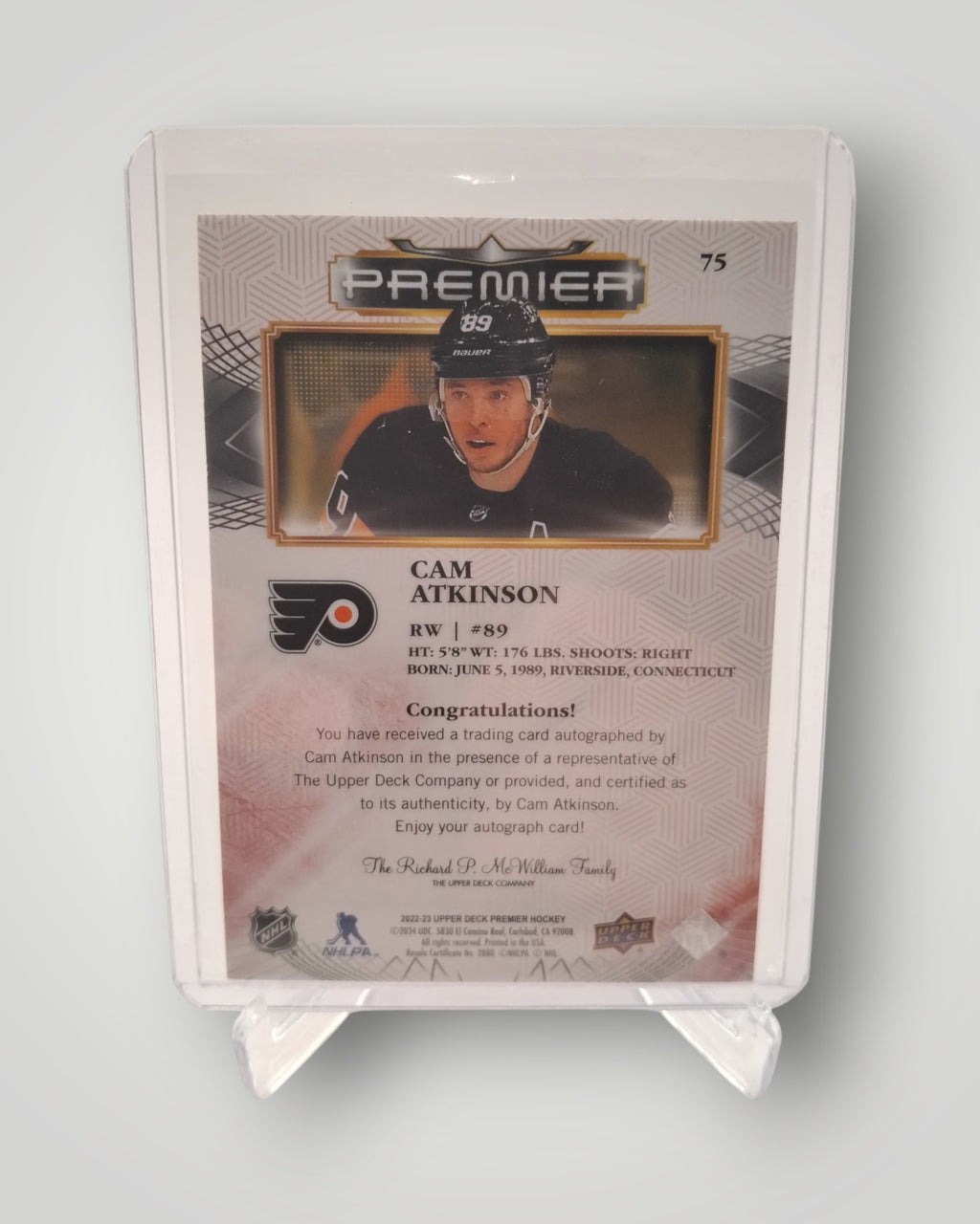 2022-23 Upper Deck Premier #75 Cam Atkinson Autographs
