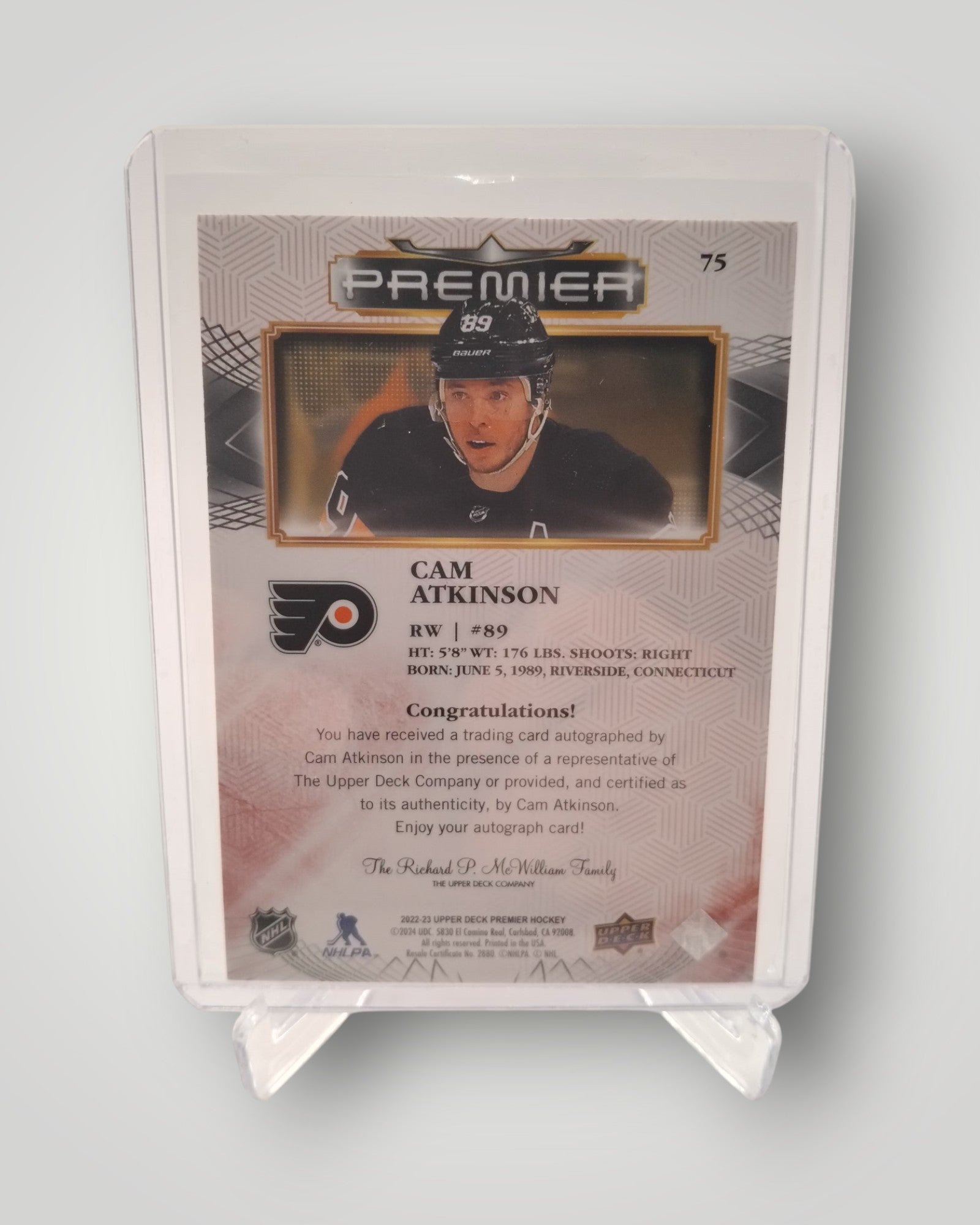 2022-23 Upper Deck Premier #75 Cam Atkinson Autographs