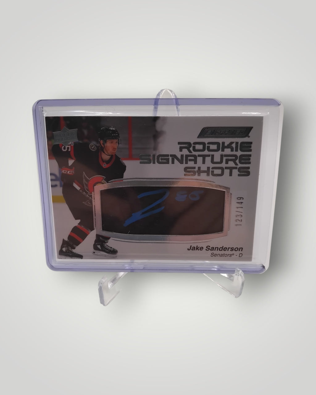2023-24 Upper Deck Engrained #RSS-SA Jake Sanderson Rookie Signature Shots #/149