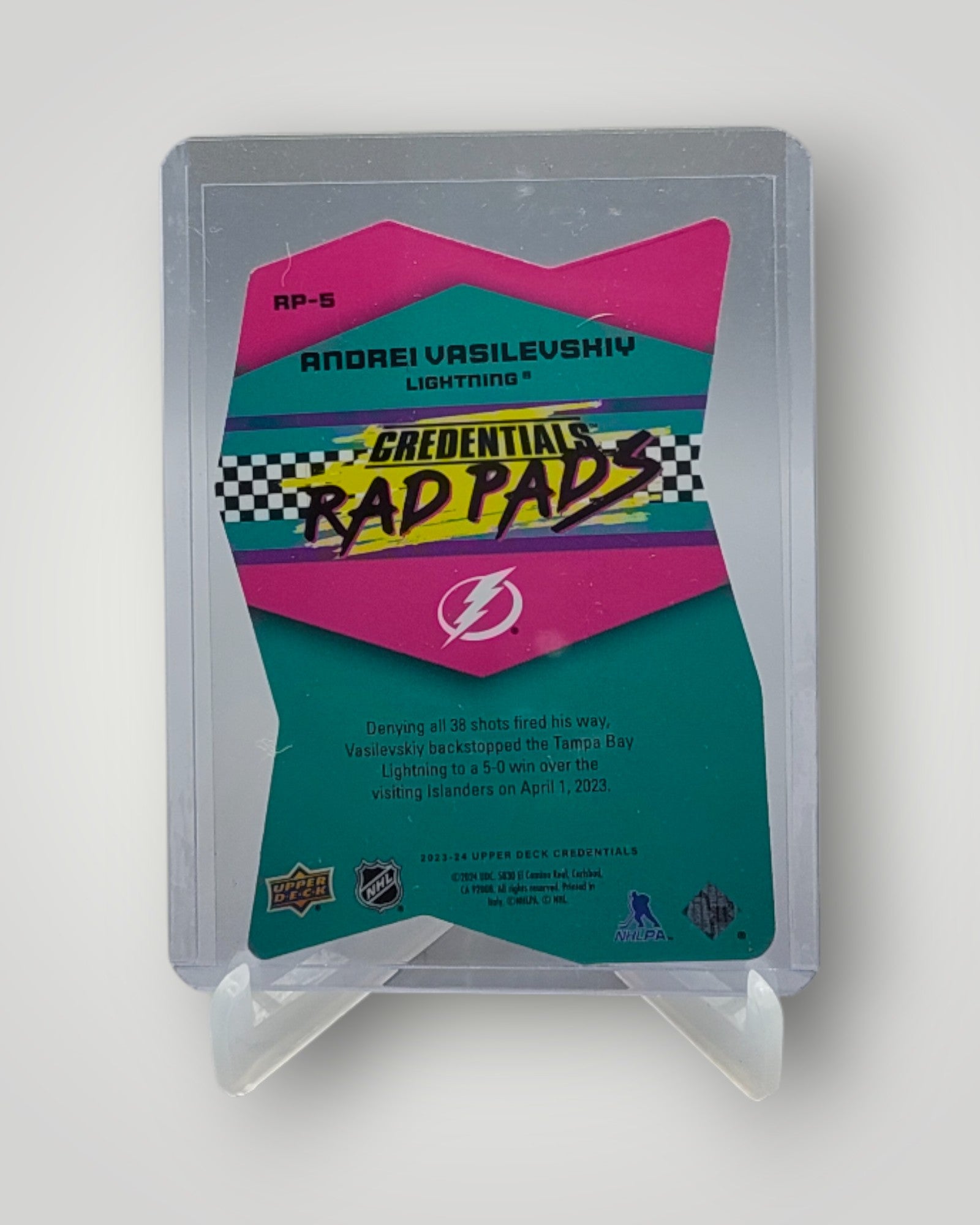 2023-24 Upper Deck Credentials #RP-5 Andrei Vasilevskiy Rad Pads
