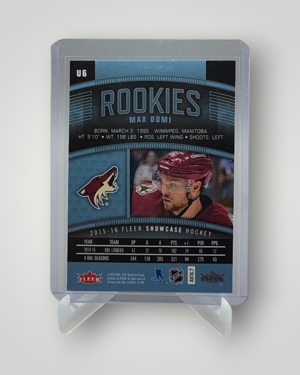 2015-16 Fleer Showcase #U6 Max Domi Ultra Rookies Violet Medallion #/25