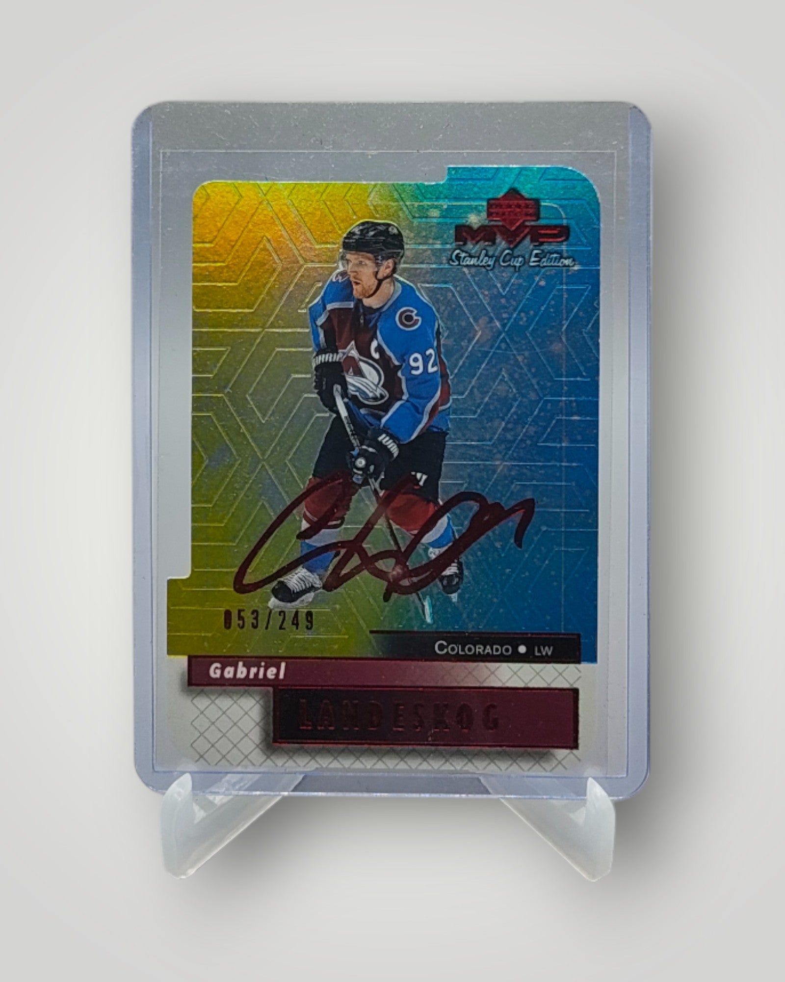 2019-20 MVP #41 Gabriel Landeskog 20th Anniversary Colors & Contours #/249