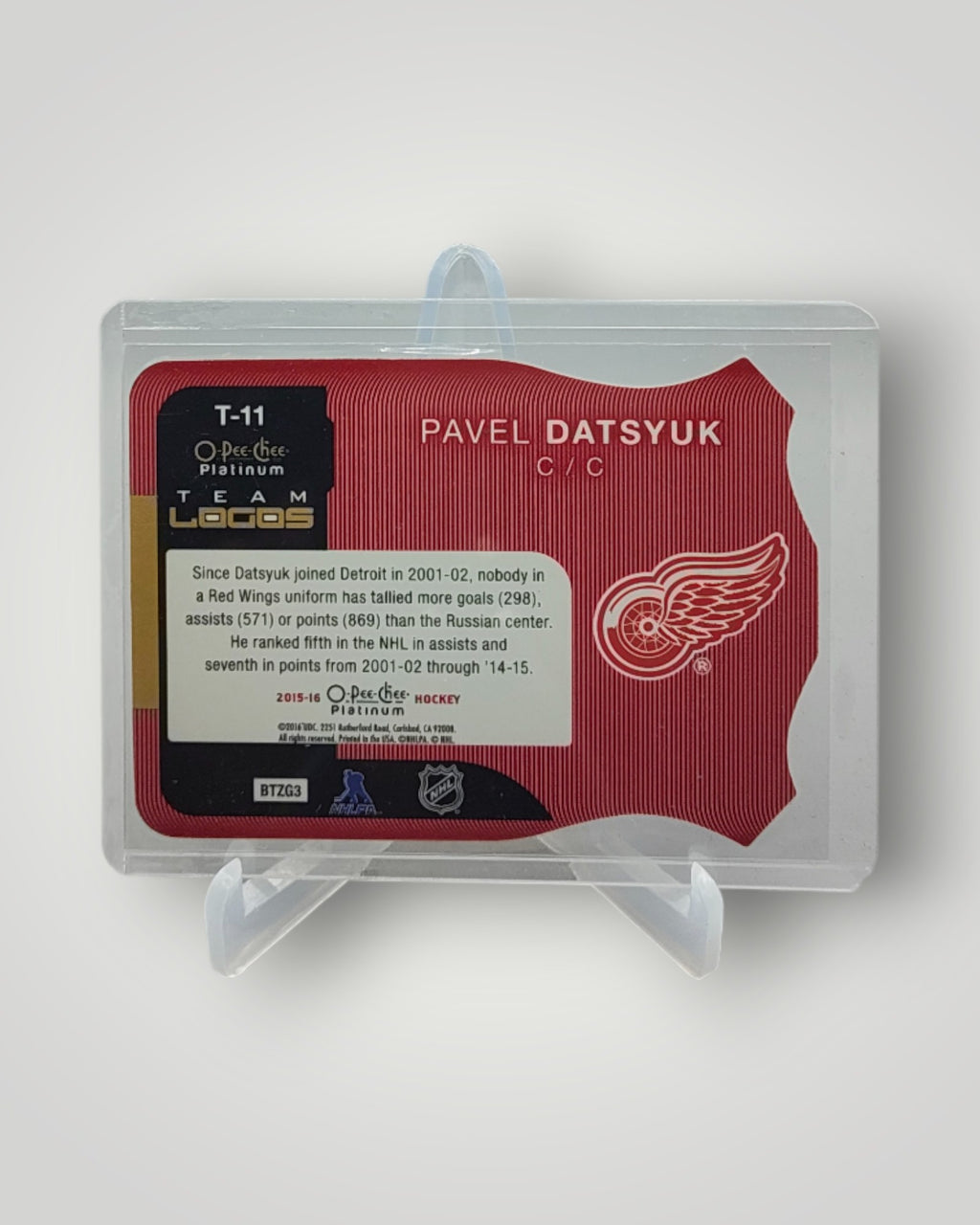 2015-16 O-Pee-Chee Platinum #T-11 Pavel Datsyuk Team-Logo-Die-Cuts