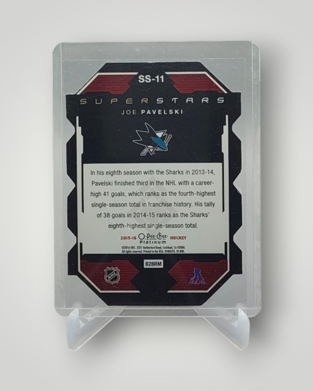 2015-16 O-Pee-Chee Platinum #SS-11 Joe Pavelski Superstars-Die-Cuts