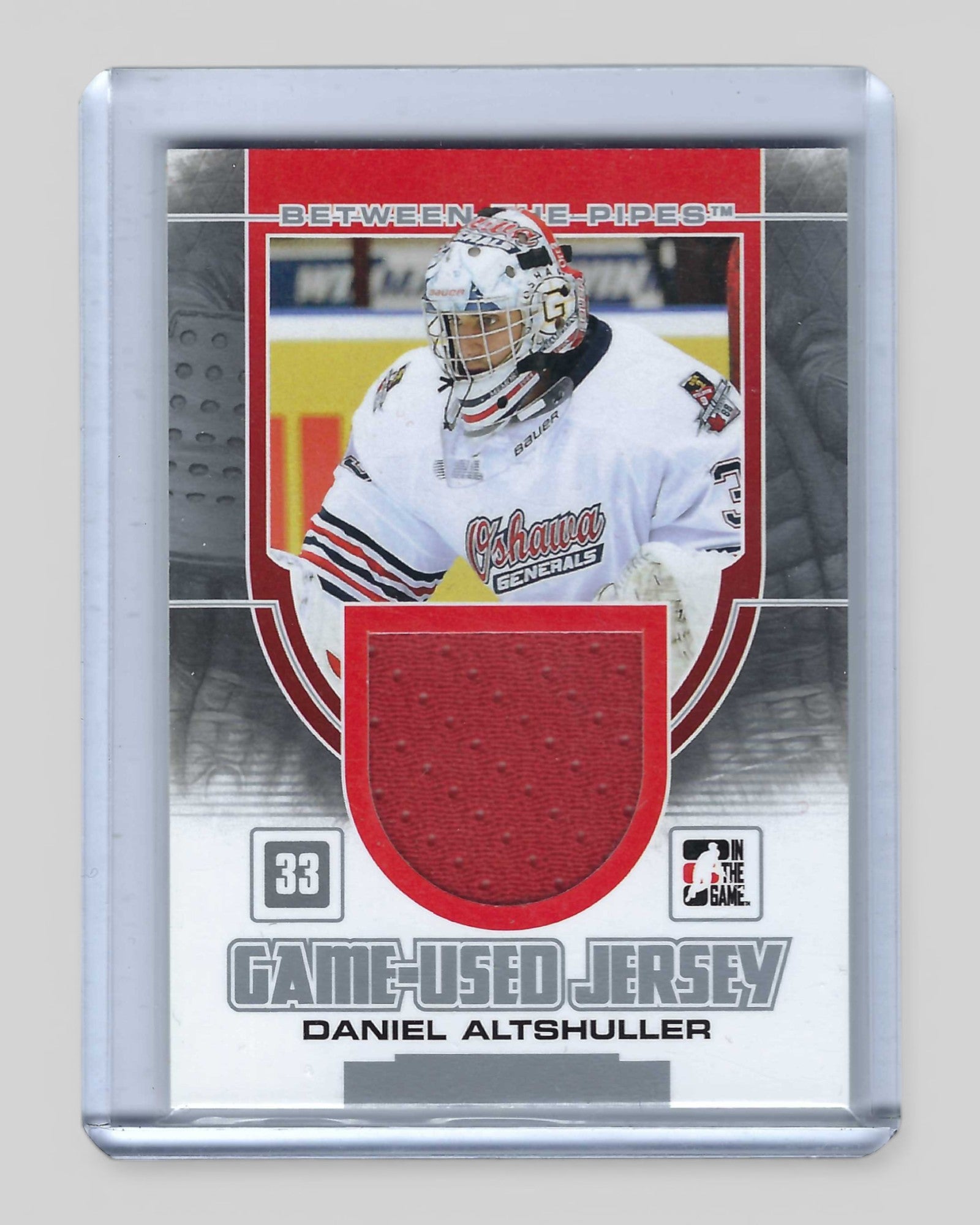 2013-14 ITG Between the Pipes #GUM-10 Daniel Altshuller Game-Used Jersey Silver