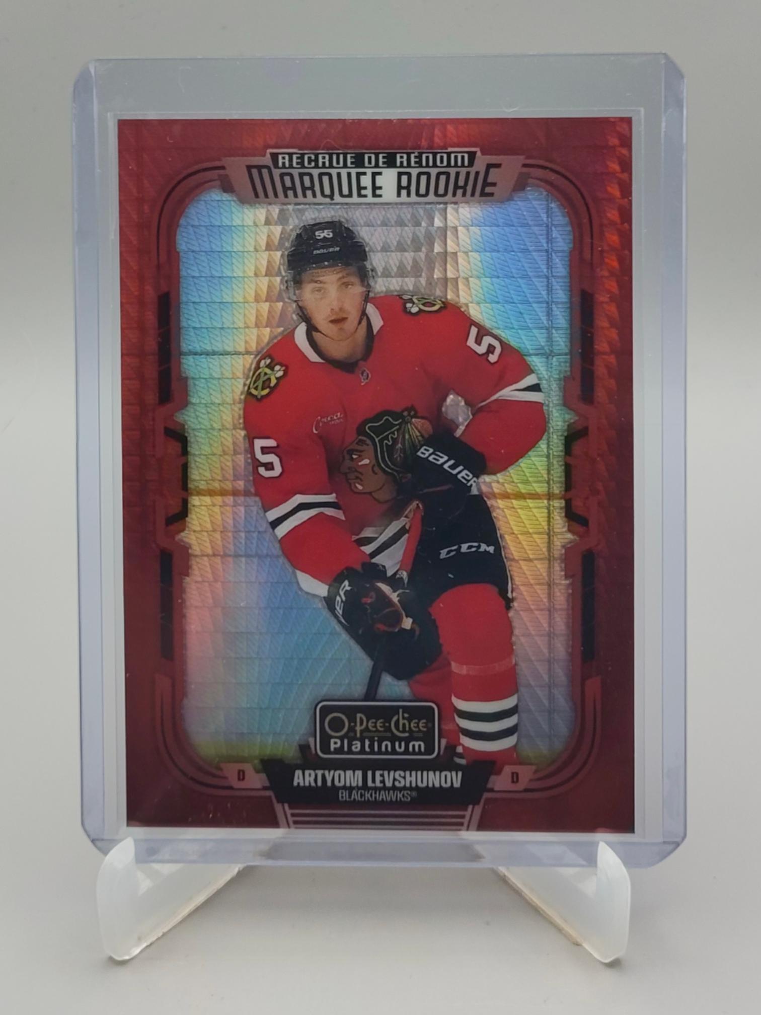 2025-26 O-Pee-Chee #P-7 Artyom Levshunov OPC Platinum Previews Red Prism #/50