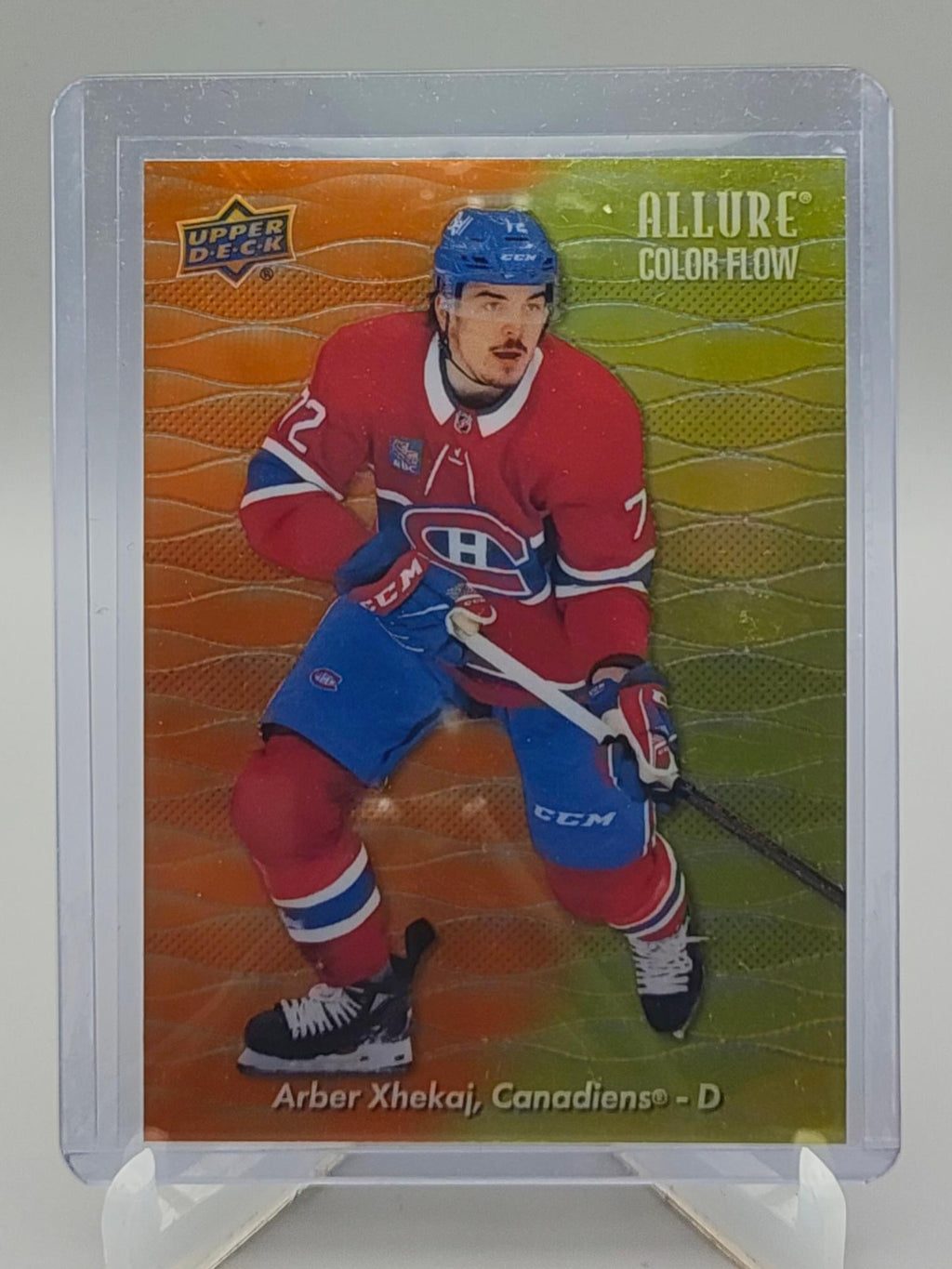 2023-24 Upper Deck Allure #CF-3 Arber Xhekaj Color Flow Orange-Yellow