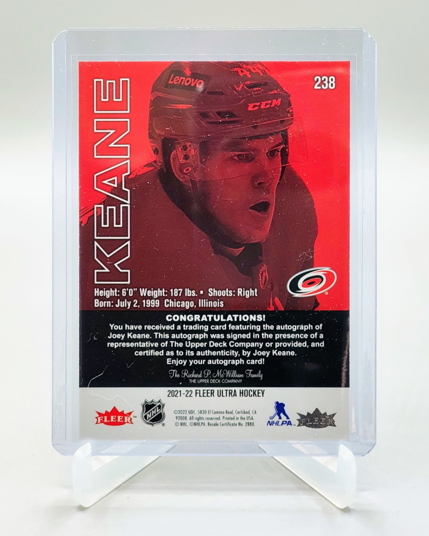 2021-22 Upper Deck Fleer Ultra  #238 Joey Keane Silver Rainbow Foil Autographs