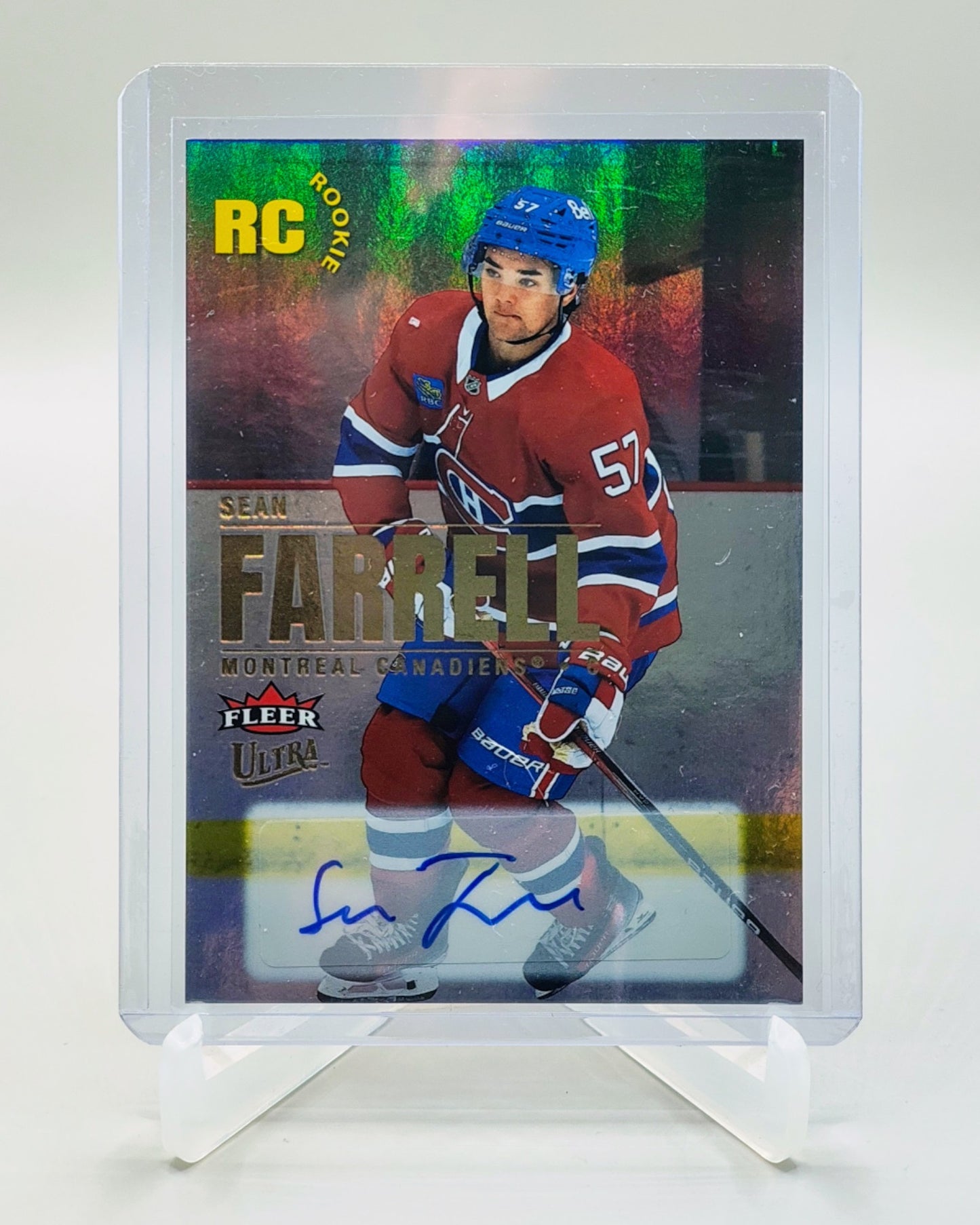 2023-24 Upper Deck Fleer Ultra  #225 Sean Farrell Rainbow Foilboard Auto