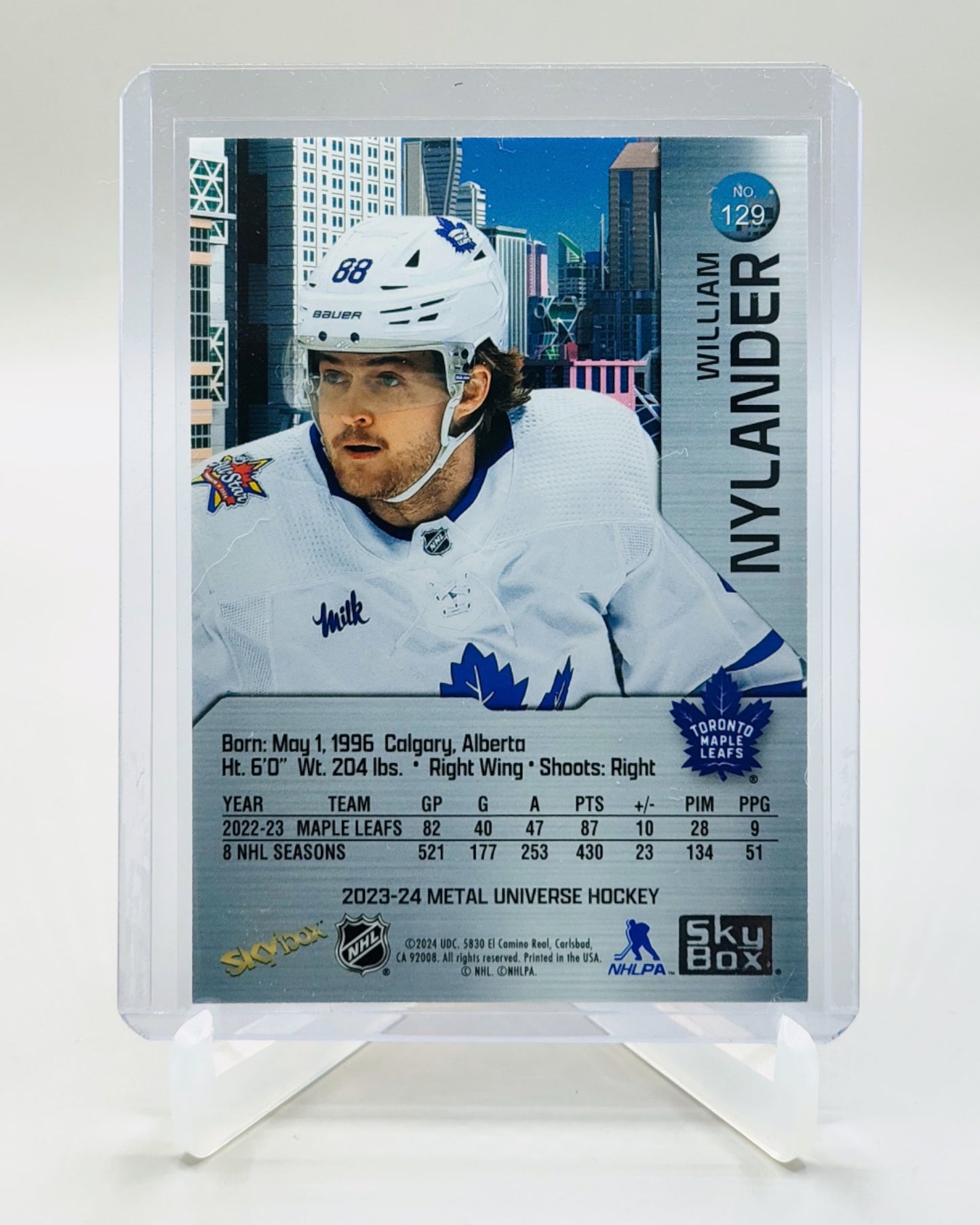 2023-24 SkyBox Metal Universe #129 William Nylander PMG Red #/100