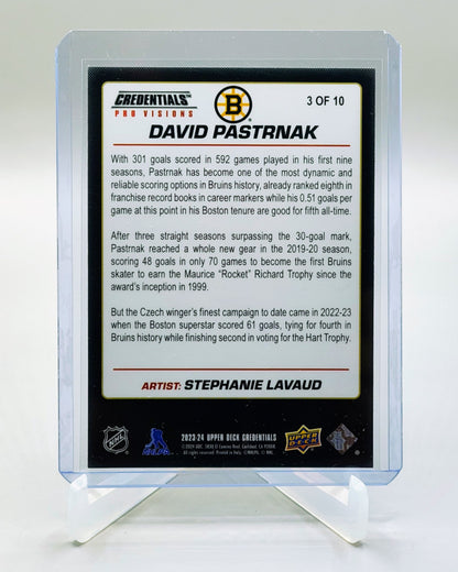 2023-24 Upper Deck Credentials #3 David Pastrnak Pro Vision