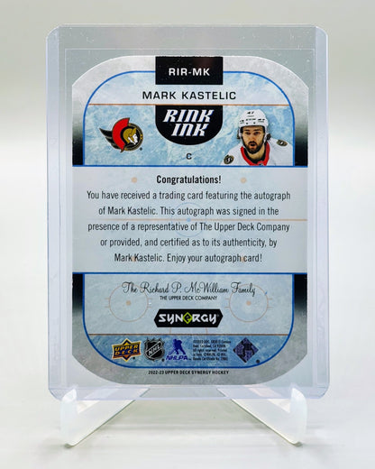 2022-23 Upper Deck Synergy #RIR-MK Mark Kastelic Rink Ink Rookies