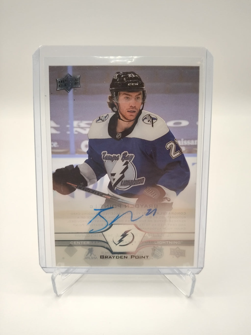 2020-21 Upper Deck Clear Cut Brayden Point Auto CC-BP