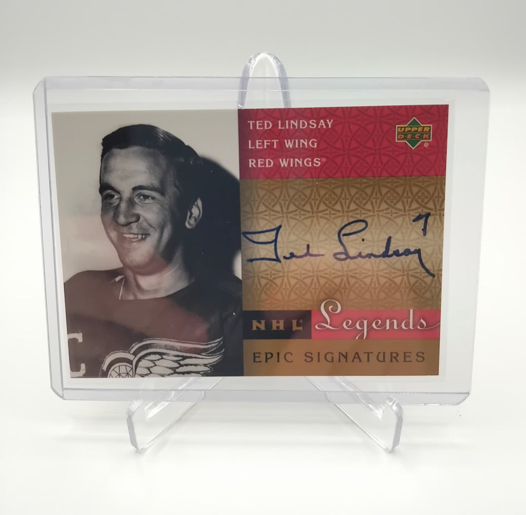 2001 UD Legends Ted Lindsey Auto
