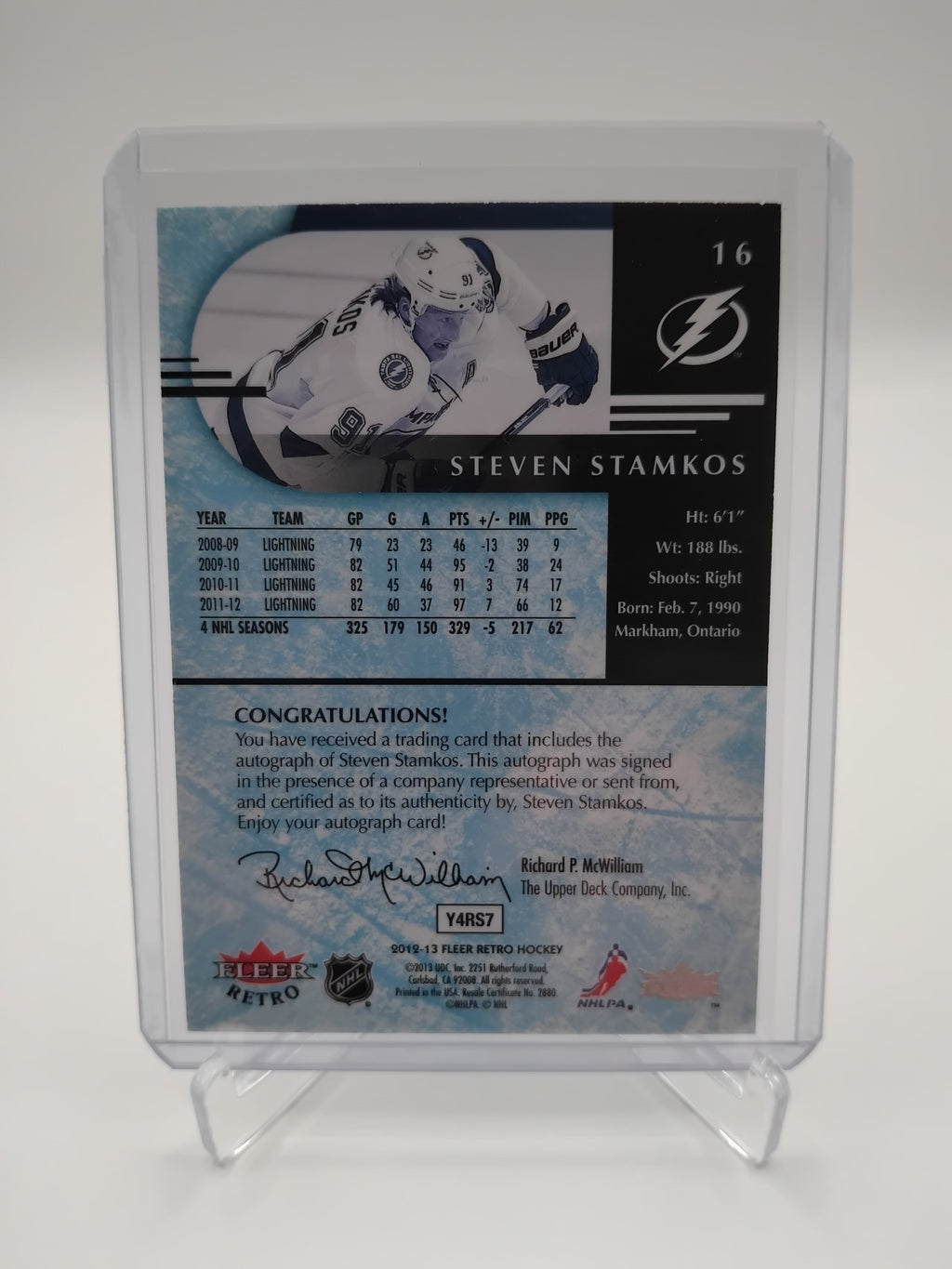 2012-13 Fleer Retro Steven Stamkos Auto