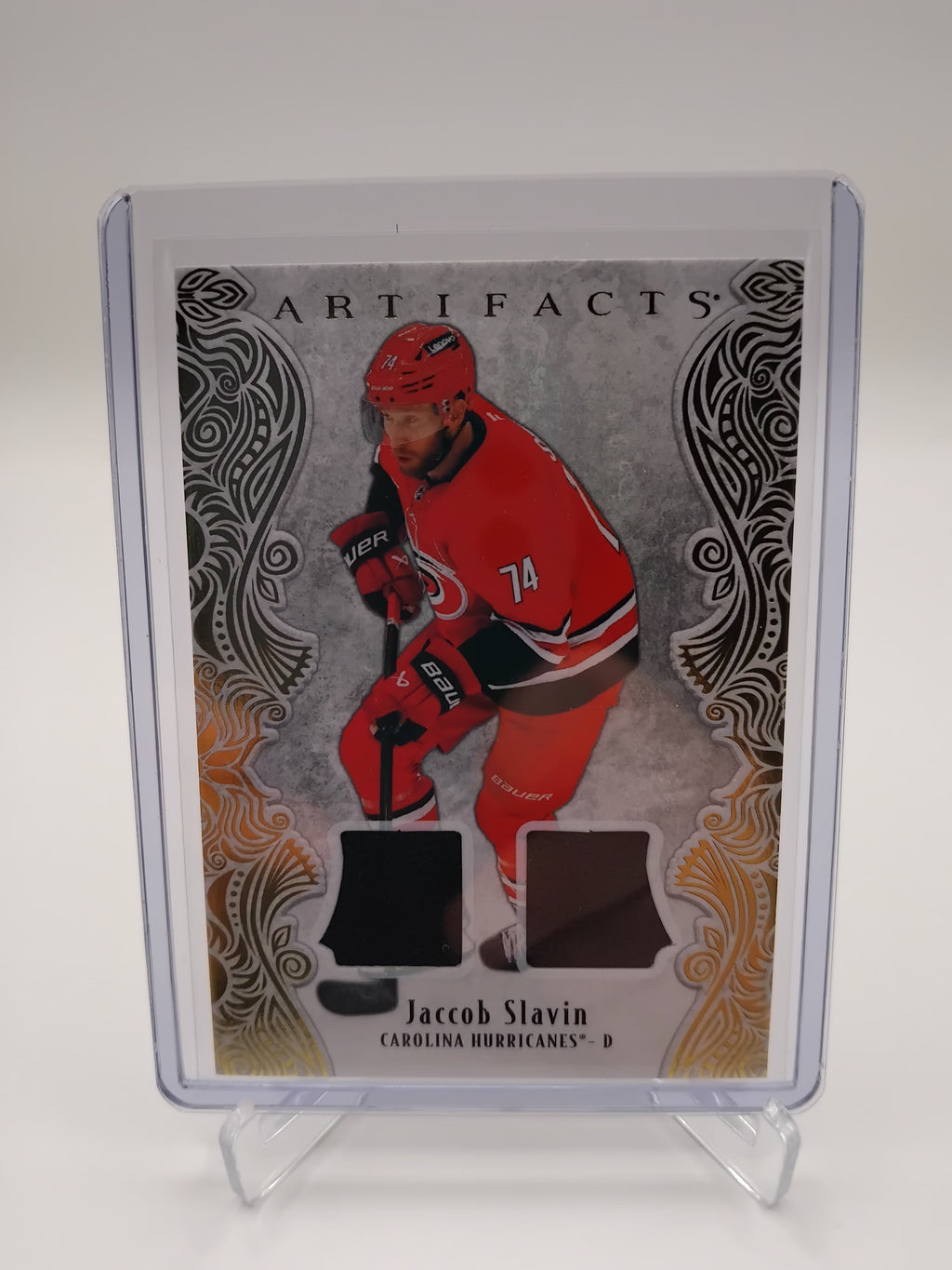 2025-26 Artifacts Jacob Slavin Dual Jersey 45/299