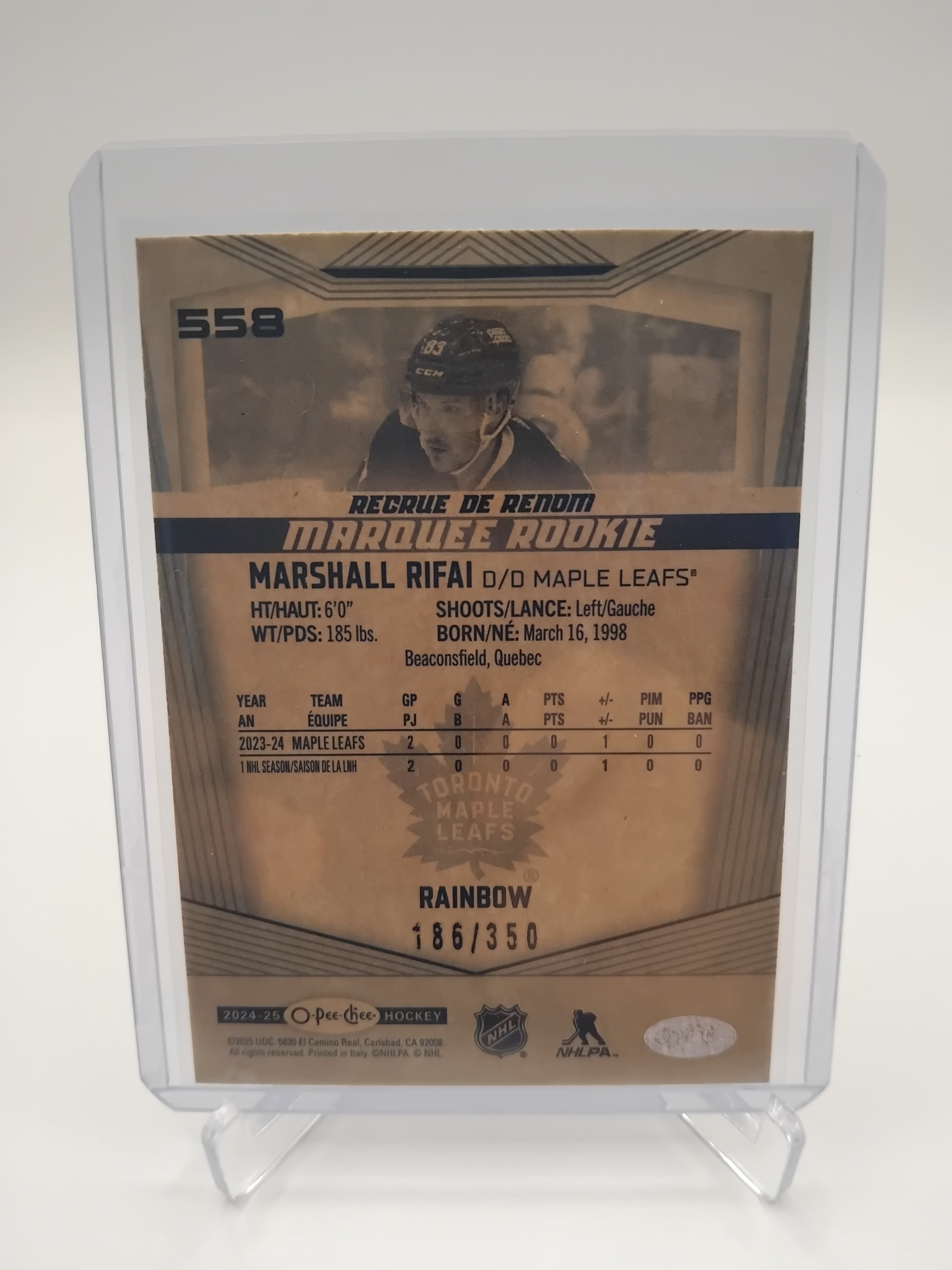 2024-25 OPC Marshall Rifai Marquee Rookie 185/350