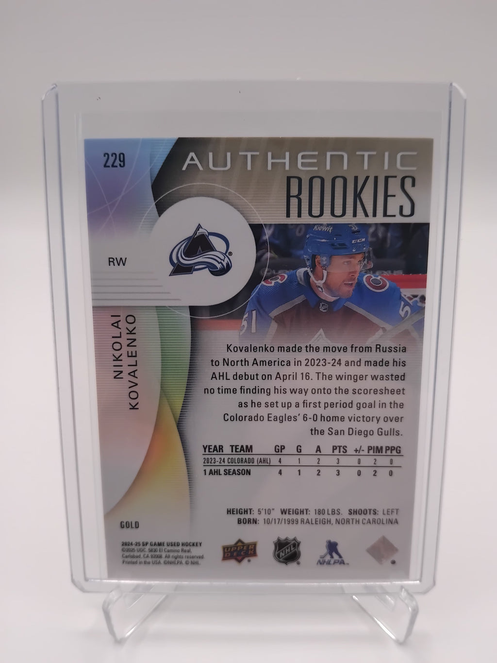 2024-25 SP Game Used Nikolai Kovalenko Authentic Rookies 82/149