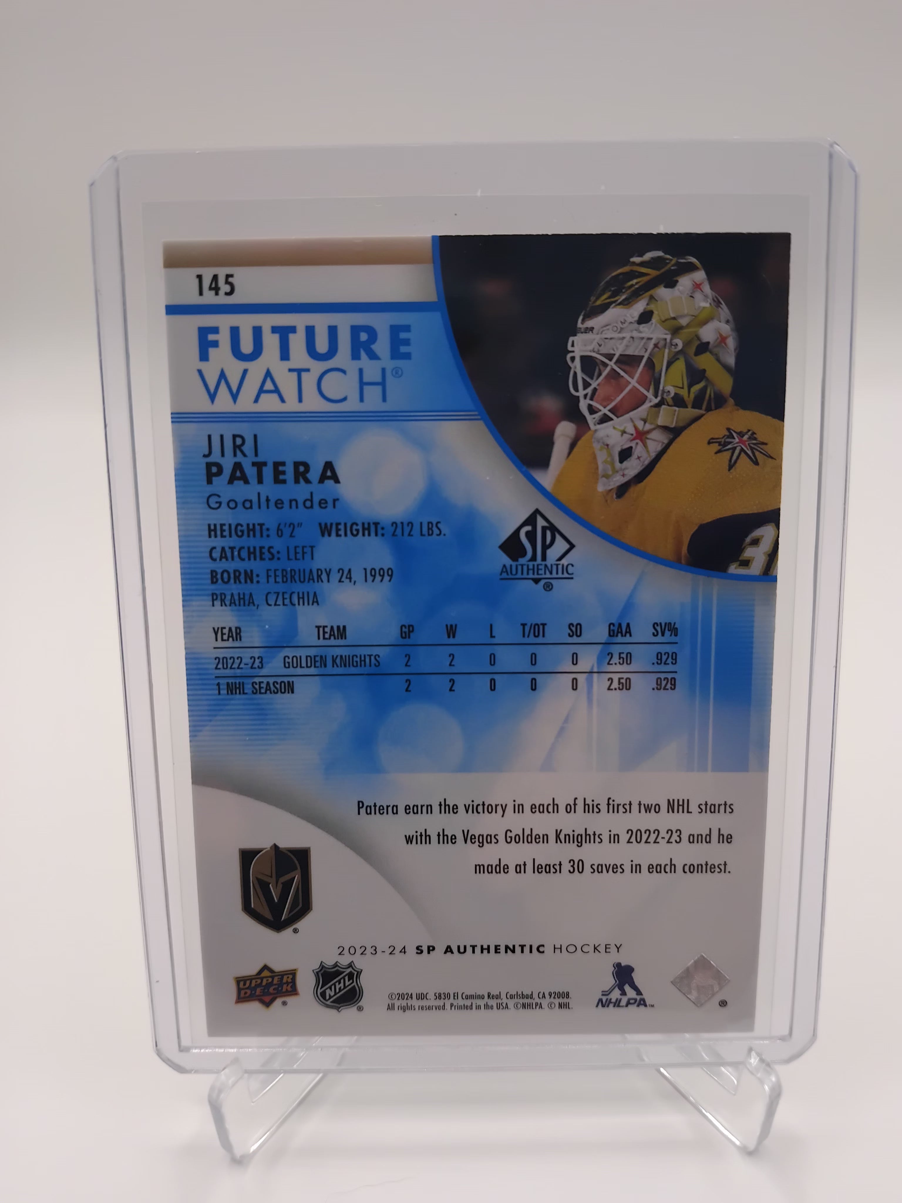 2023-24 SP Authentic Jiri Patera Future Watch 249/399