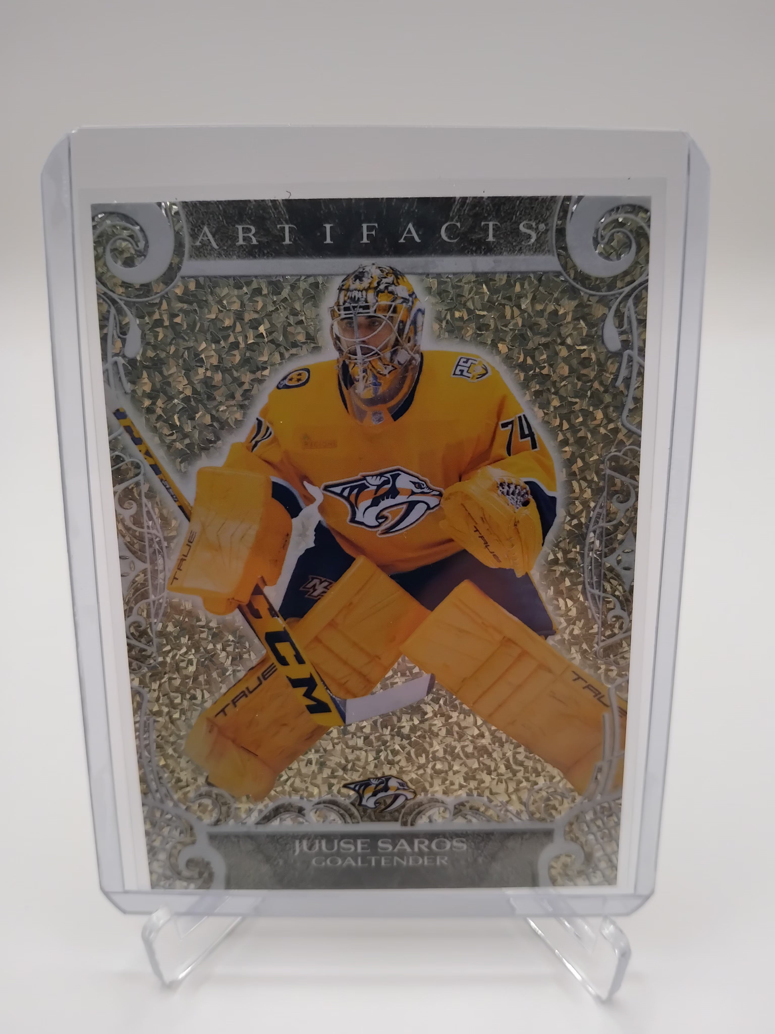 24-25 Artifacts Juuse Saros Gold Foilboard
