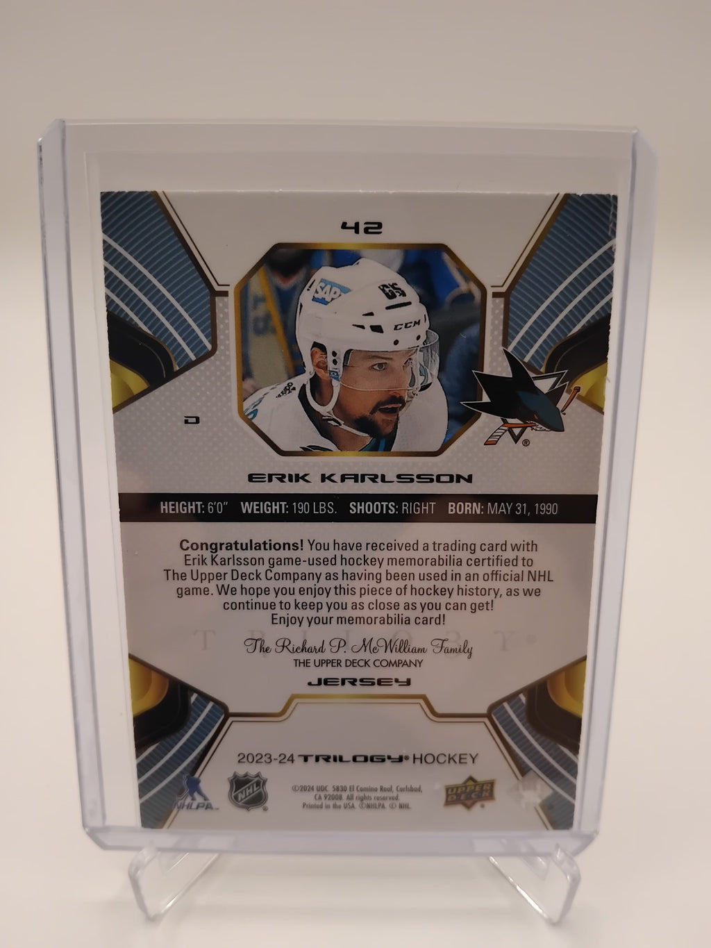2023-24 Trilogy Erik Karlsson Jersey
