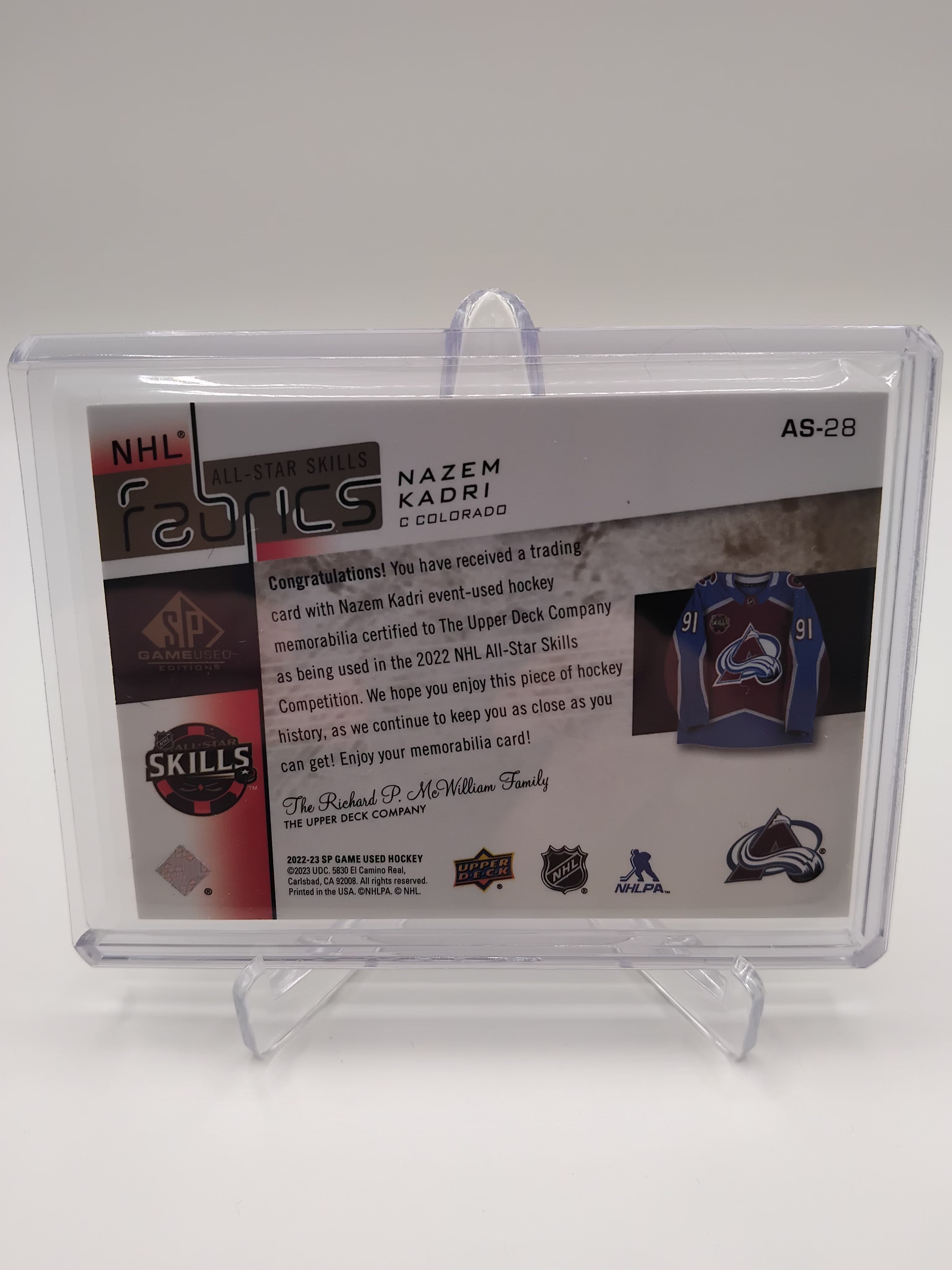 2022-23 SP Game Used Nazem Kadri Patch 14/49