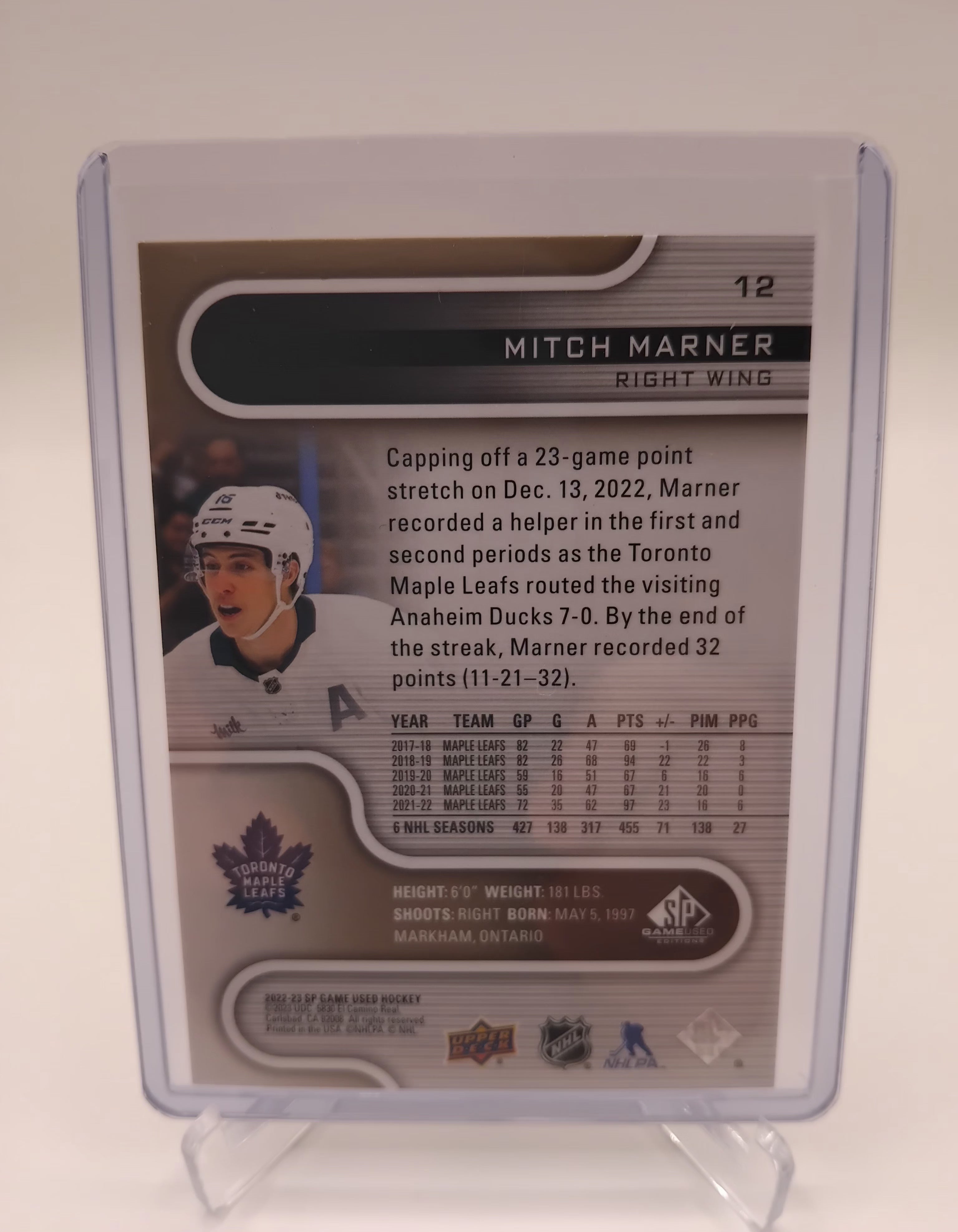 2022-23 SP Game Used Mitch Marner 24/115