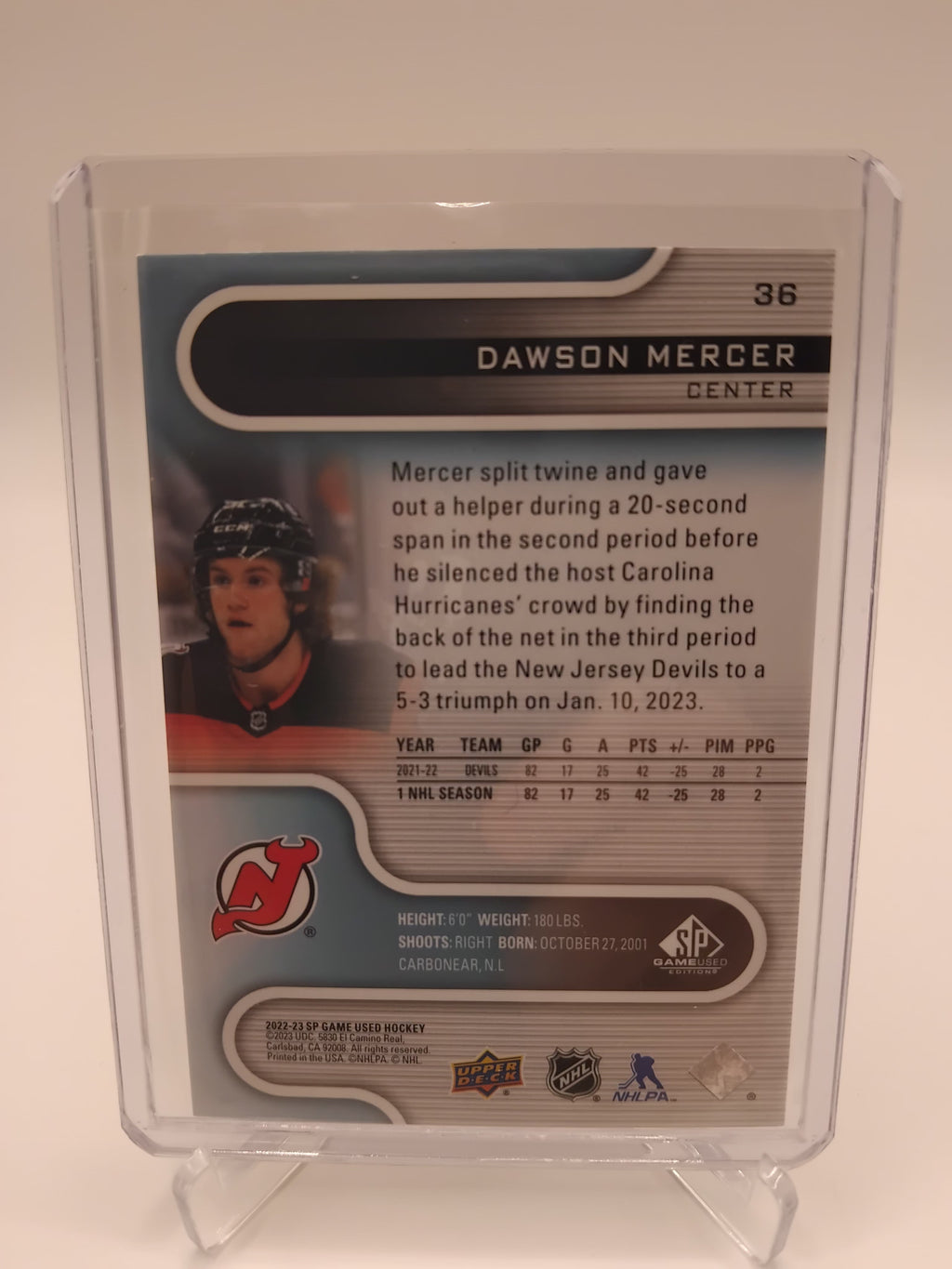 2022-23 SP Game Used Dawson Mercer 61/91