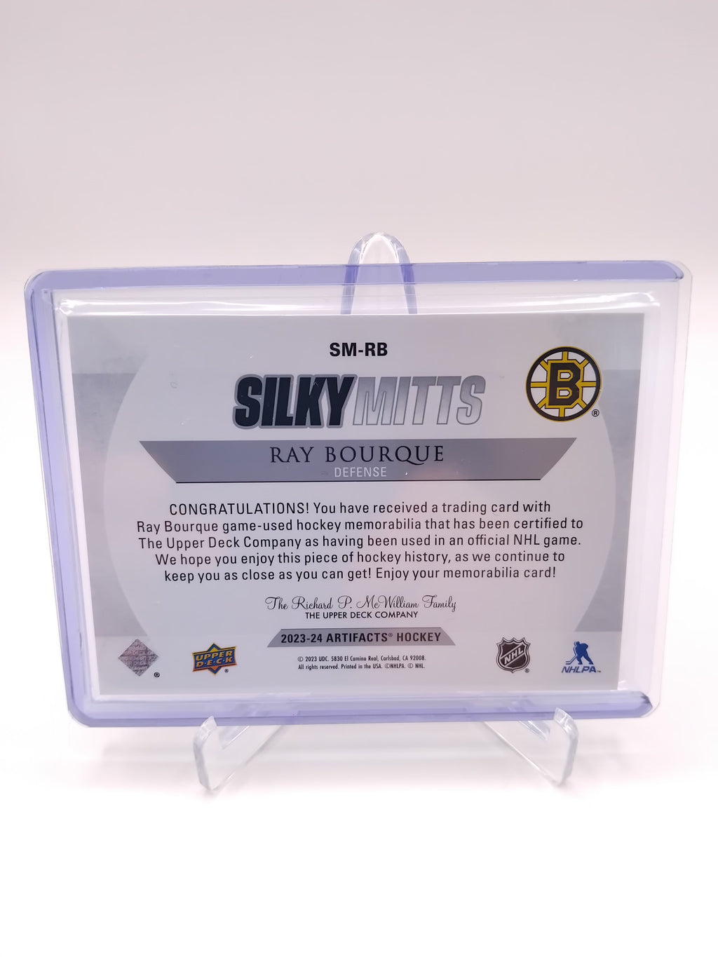 2023-24 Artifacts Ray Bourque Silky Mits Glove Relic