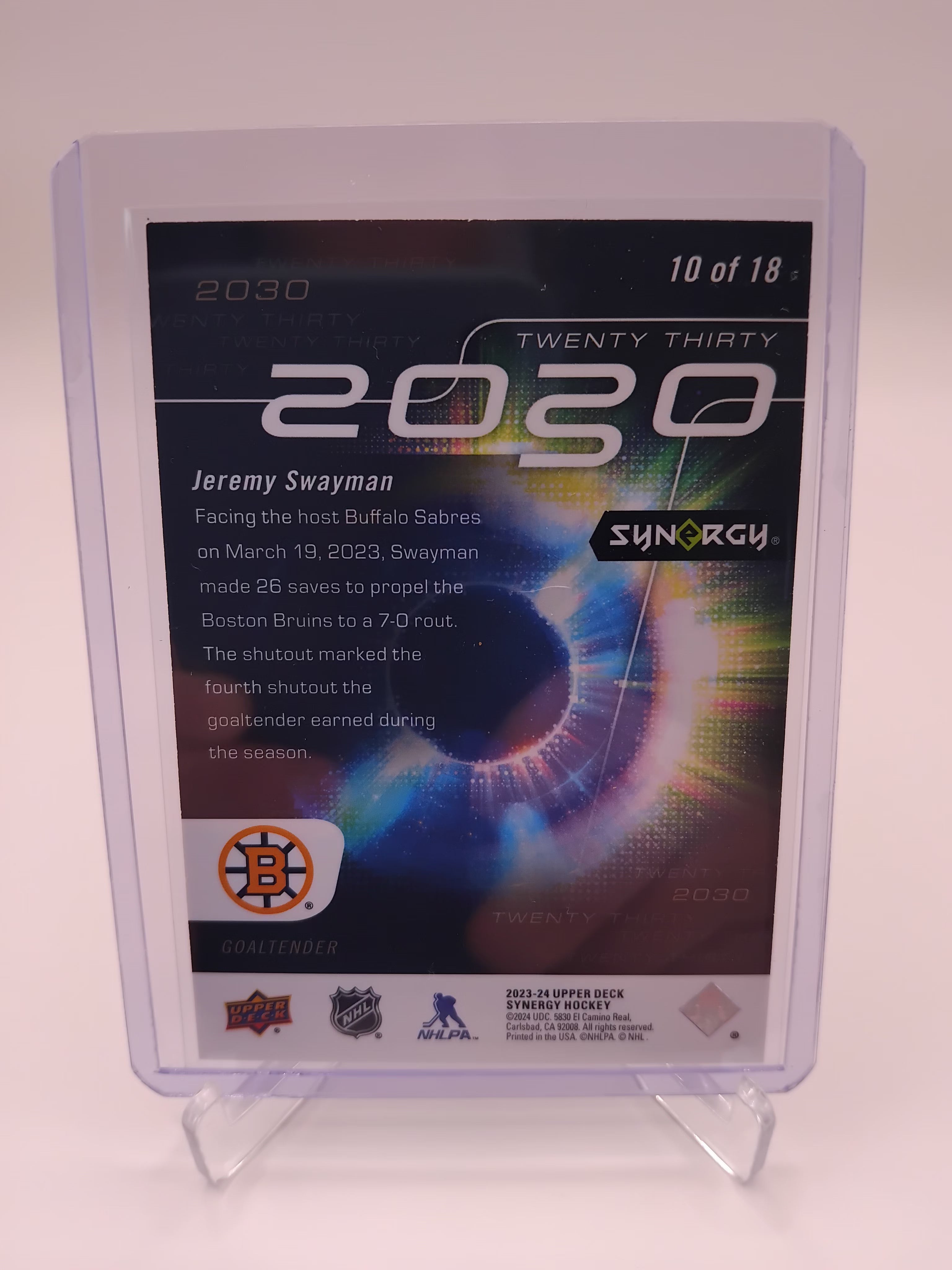2023-24 Synergy Jeremy Swayman 2030