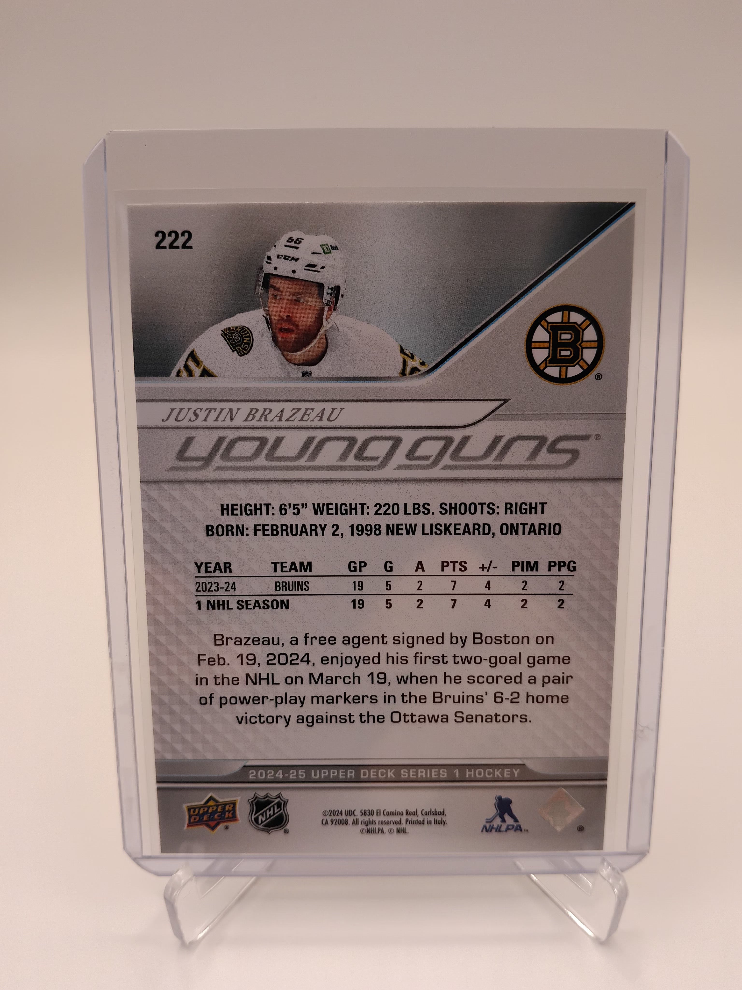 2024-25 Series 1 Justin Brazeau Young Guns